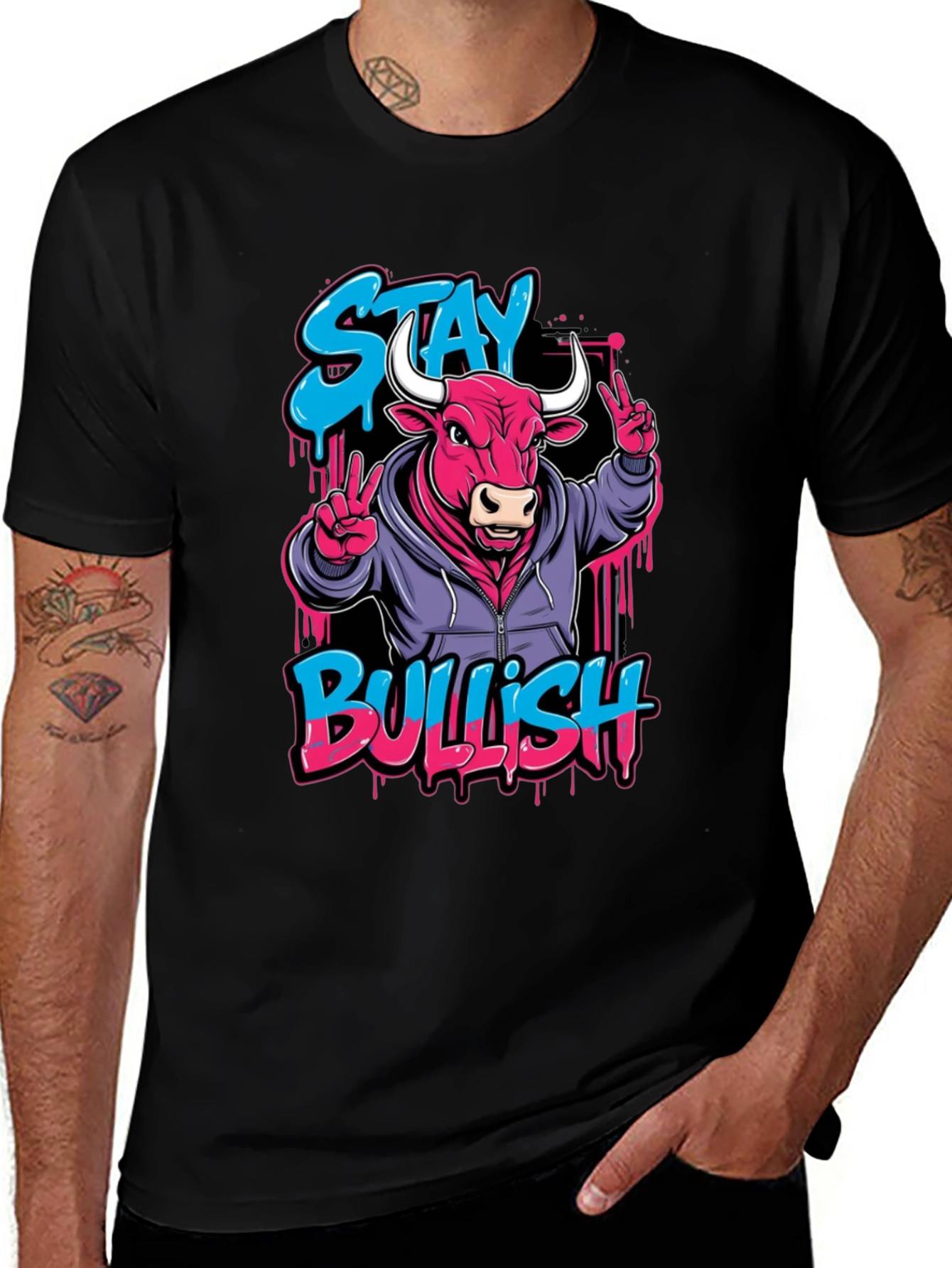 Variant 6 of Stay Bullish Graphic Tee - Trendy Streetwear Style