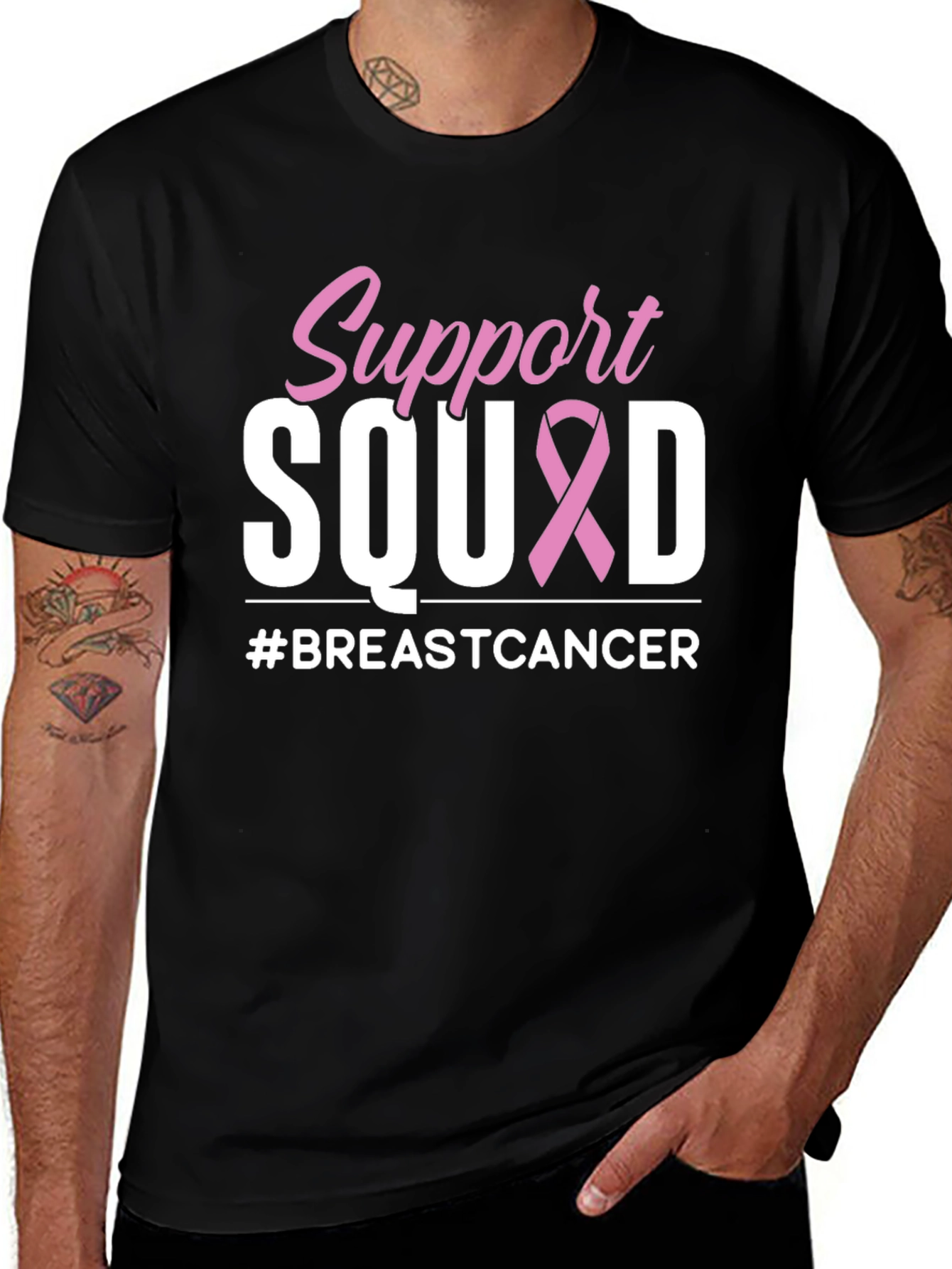Variant 9 of Support Squad Breast Cancer Awareness T-Shirt