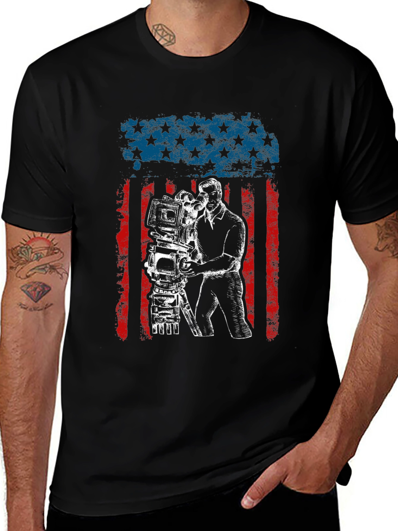 Variant 6 of American Flag Cinematographer T-Shirt