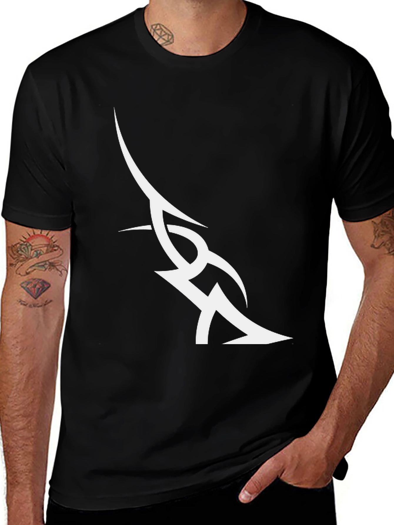 Variant 8 of Tribal Design Black T-Shirt - Modern Graphic Tee