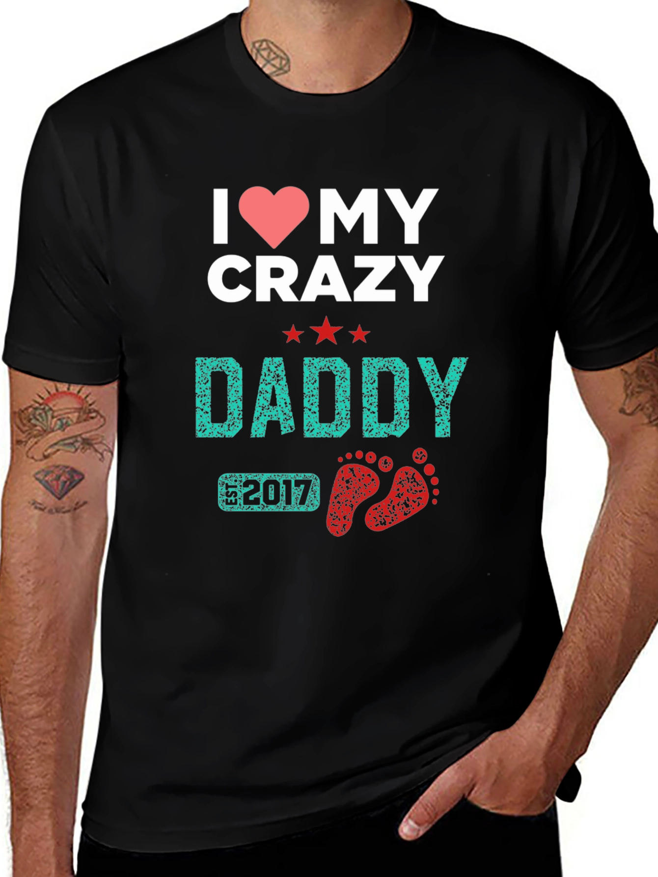 I Heart My Crazy Daddy 2017 Black T-Shirt