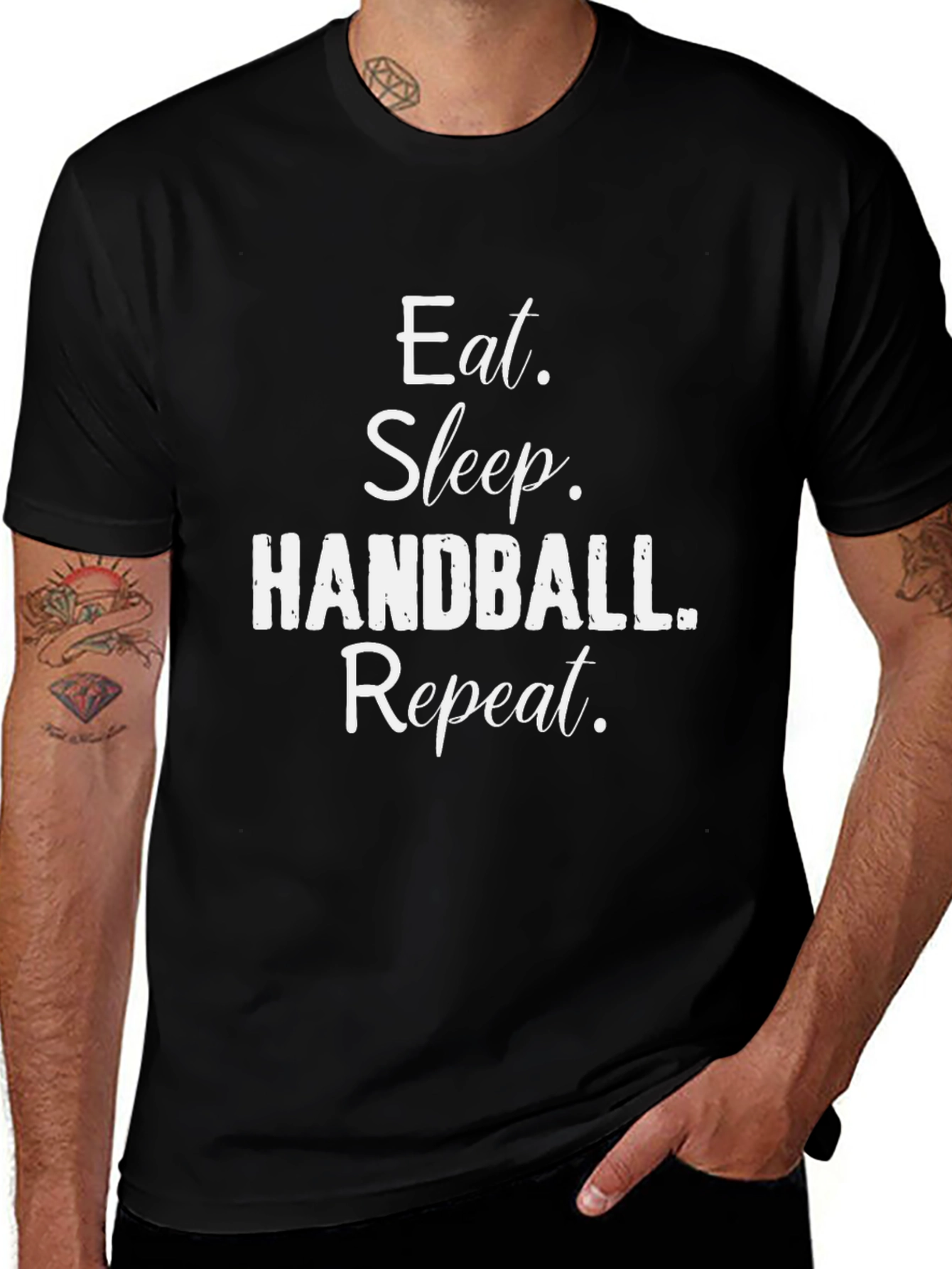 Variant 2 of Eat Sleep Handball Repeat Graphic Tee