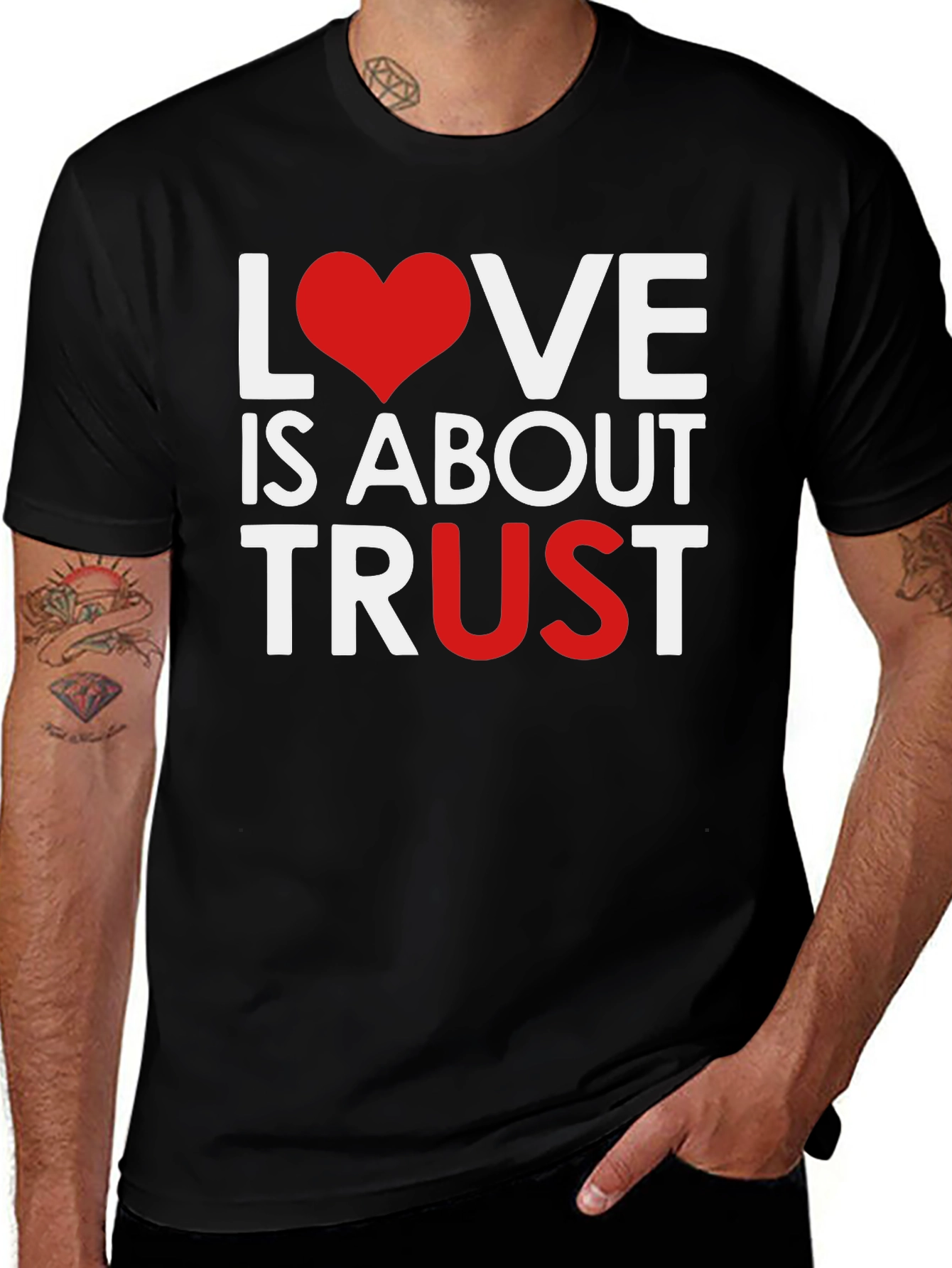 Variant 12 of Love & Trust Graphic Tee - Black