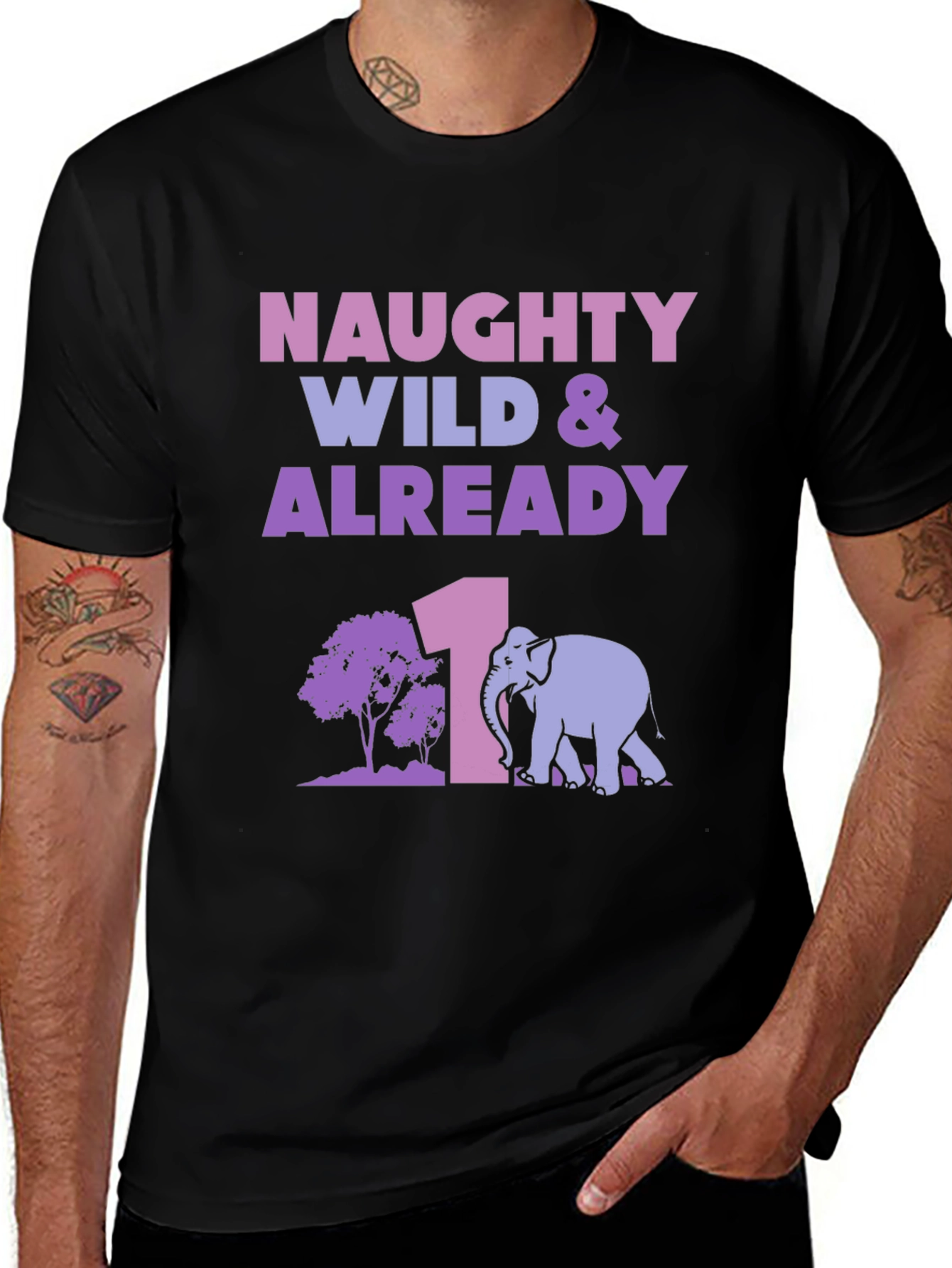 Variant 25 of Naughty Wild & Already One - Elephant Birthday T-Shirt