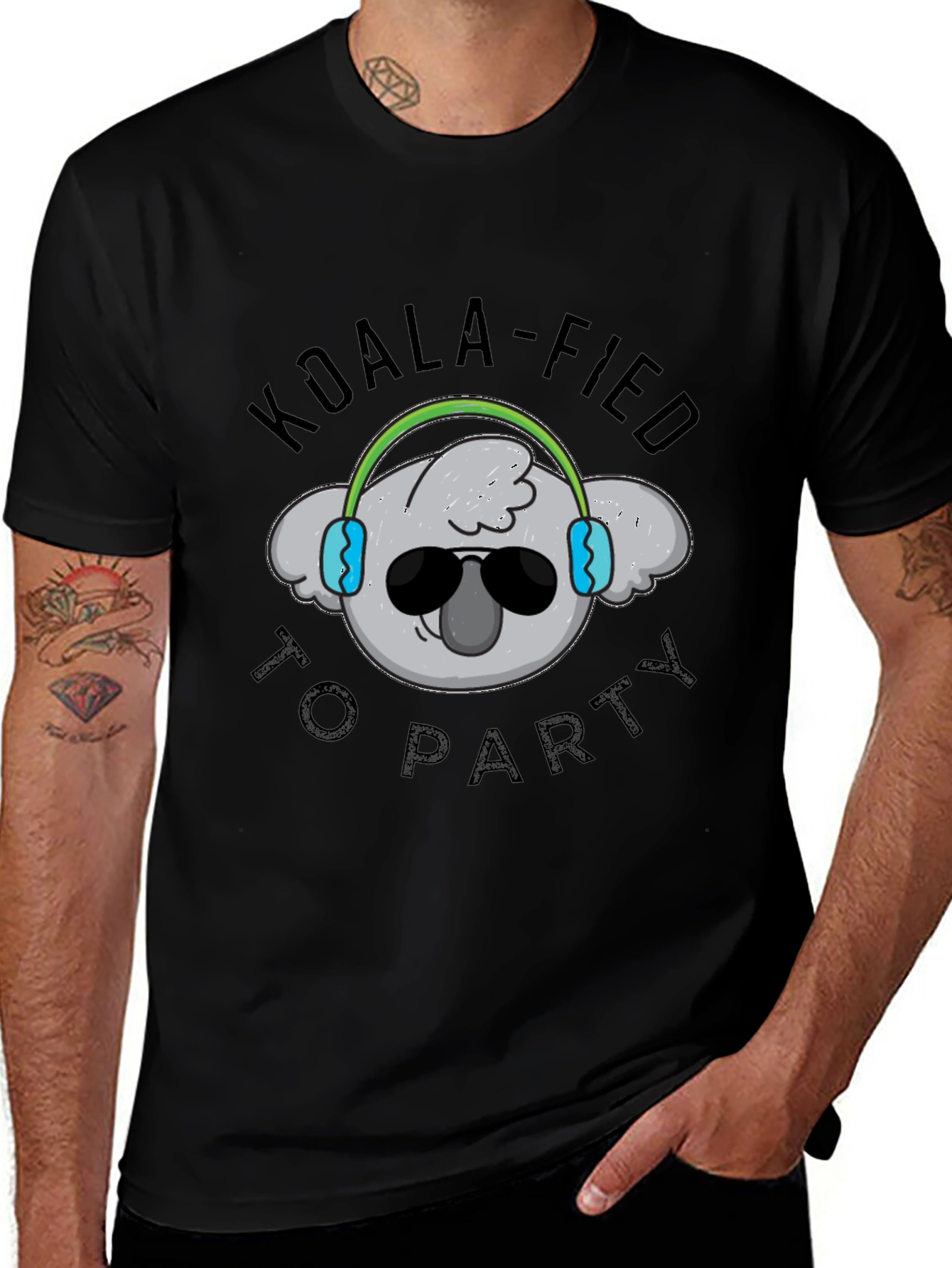 Variant 27 of Koala-fied To Party Graphic Tee - Cool Koala Shirt