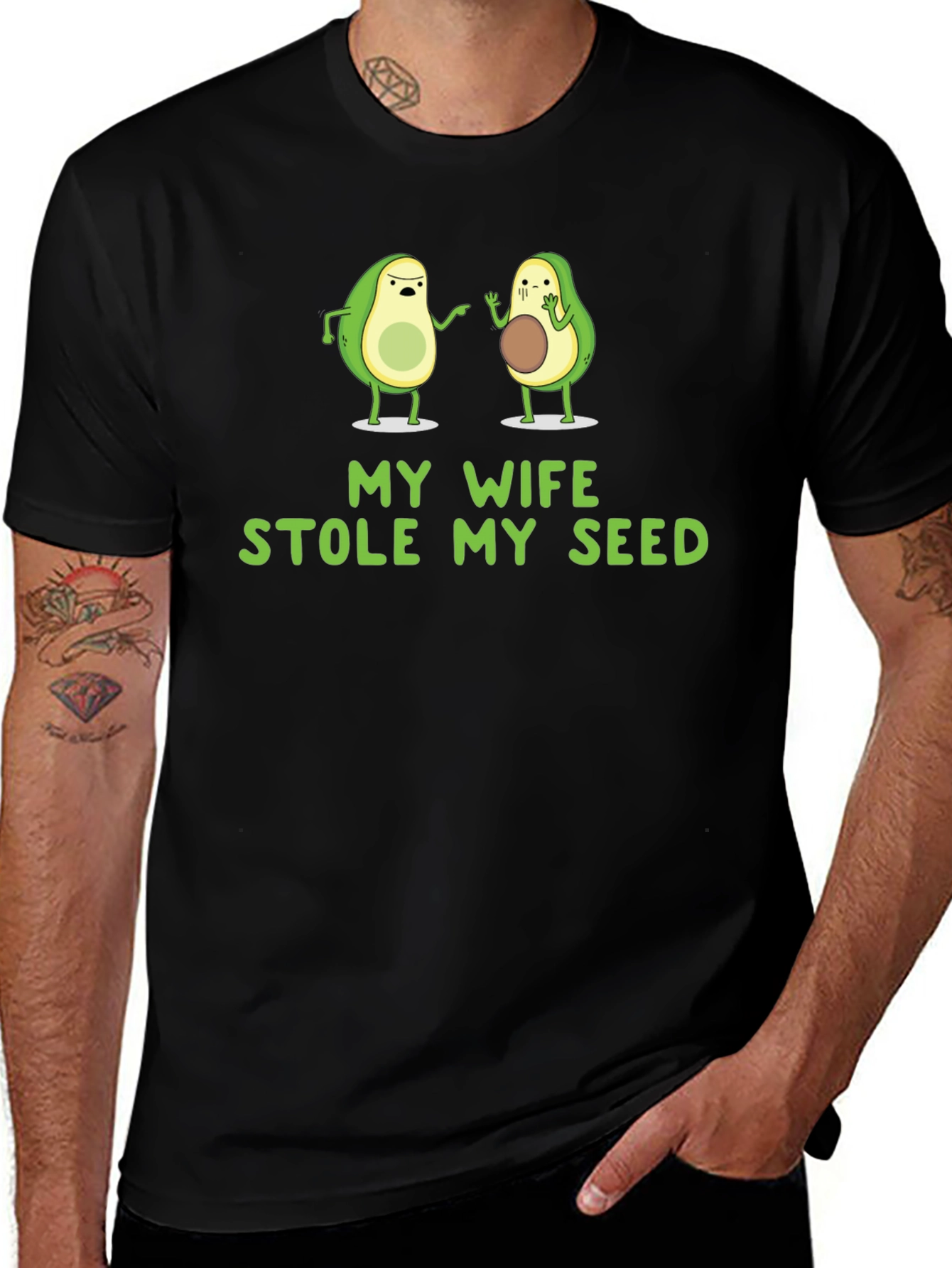 Variant 9 of Funny Avocado T-Shirt - My Wife Stole My Seed
