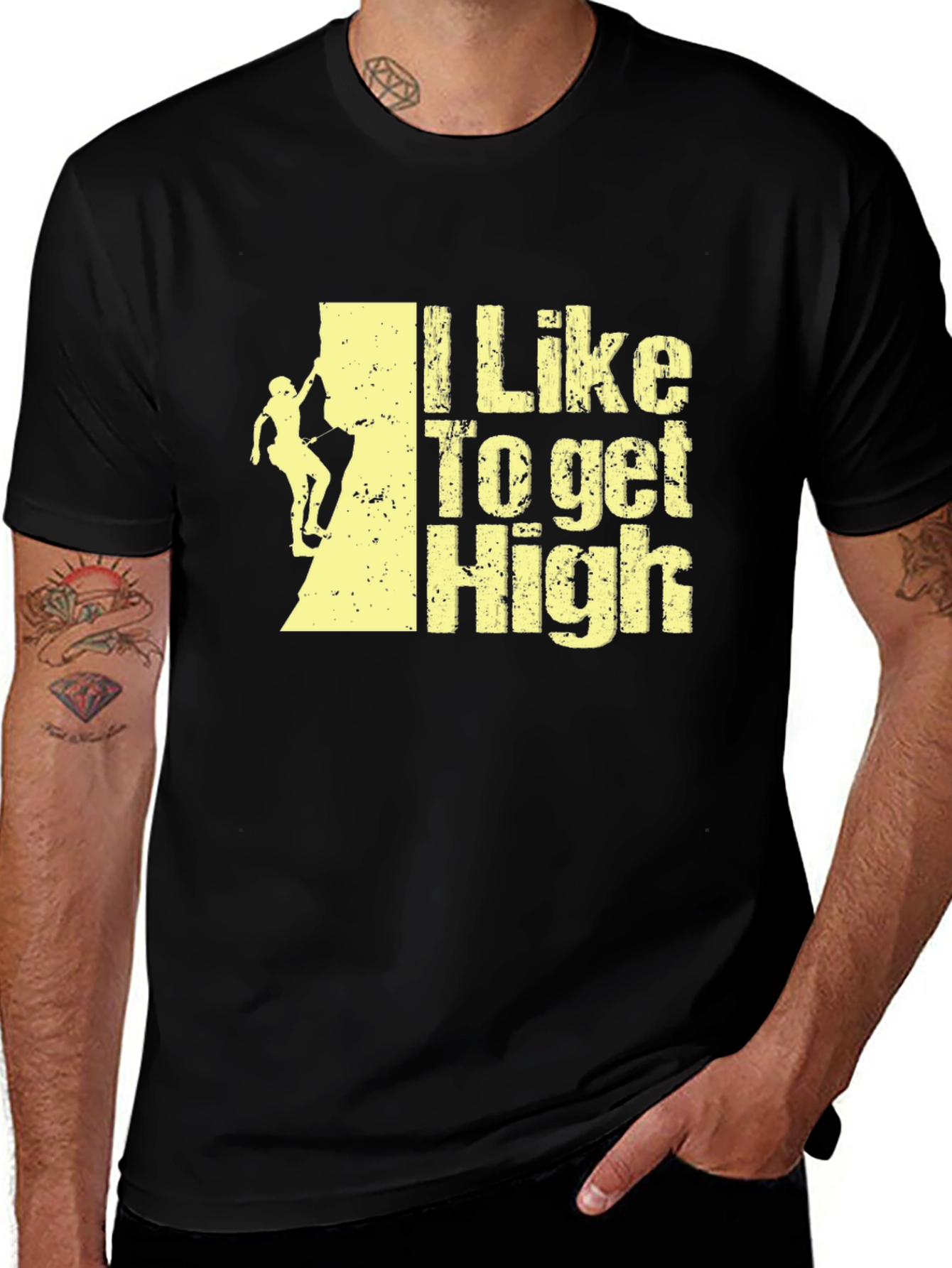Variant 16 of I Like To Get High Climbing T-Shirt