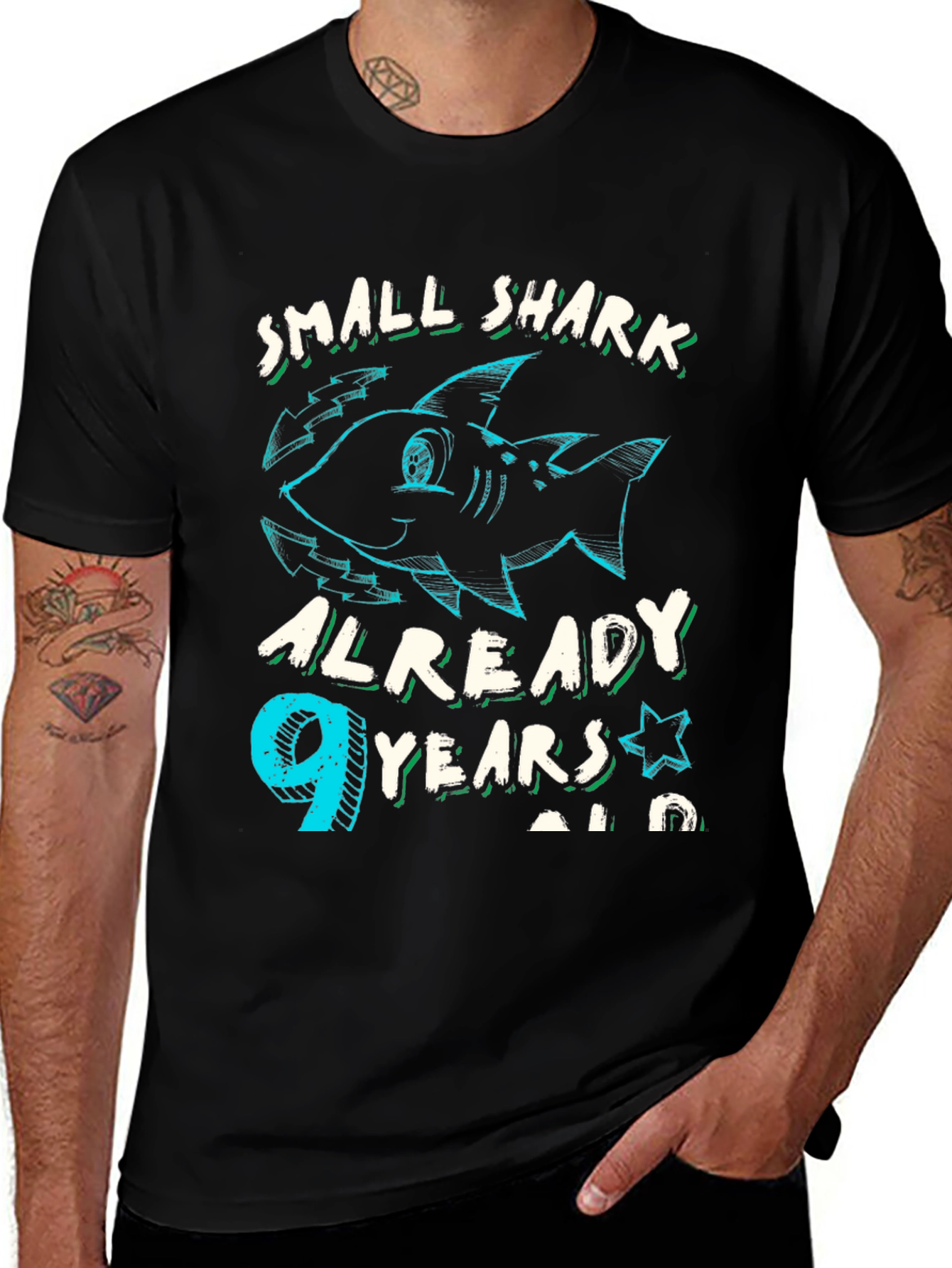 Variant 10 of Small Shark 9th Birthday T-Shirt