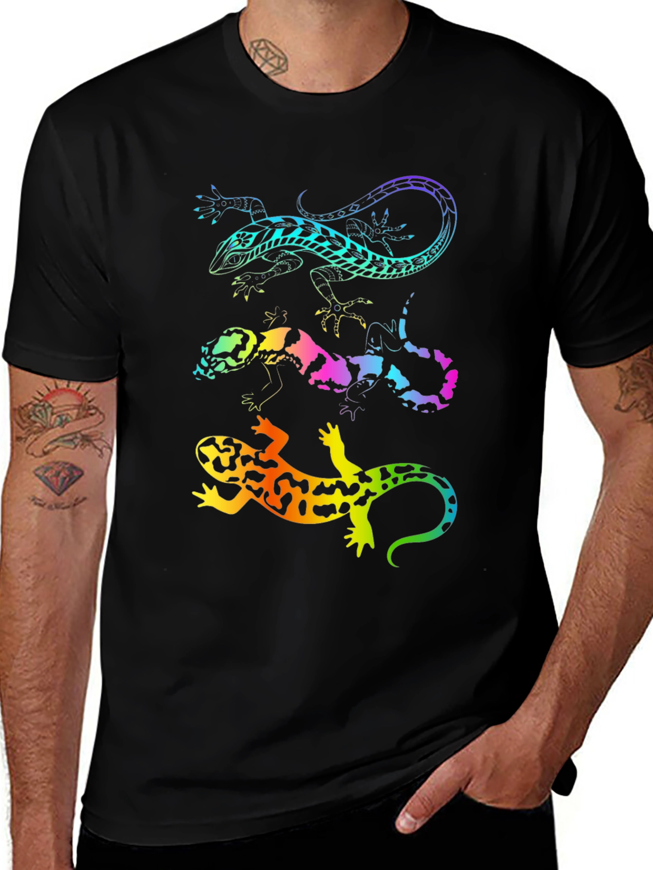 Variant 10 of Rainbow Leopard Gecko Graphic Tee - Unique Reptile Lover Shirt