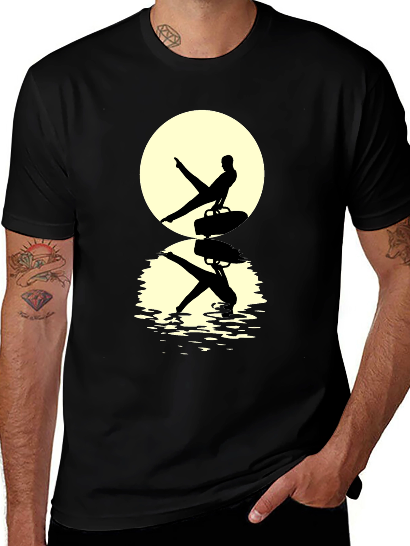 Black Gymnast Silhouette T-Shirt main image