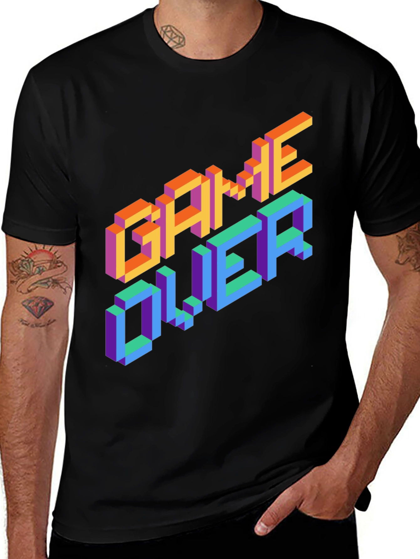 Variant 20 of Game Over Pixel Art Graphic Tee - Retro Gamer Shirt