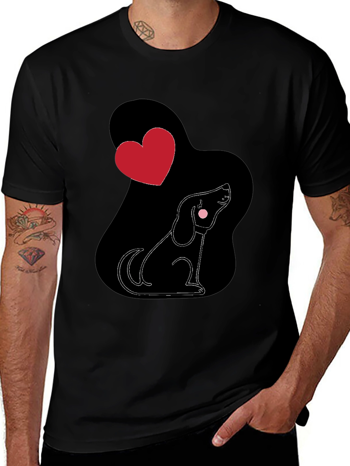 Variant 30 of Dog Lover T-Shirt, Heart Design