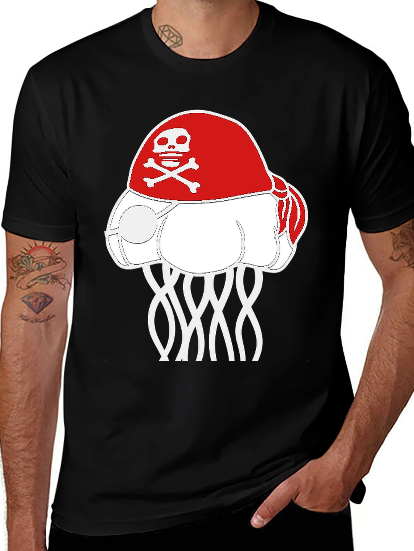 Variant 11 of Pirate Jellyfish Black Graphic T-Shirt