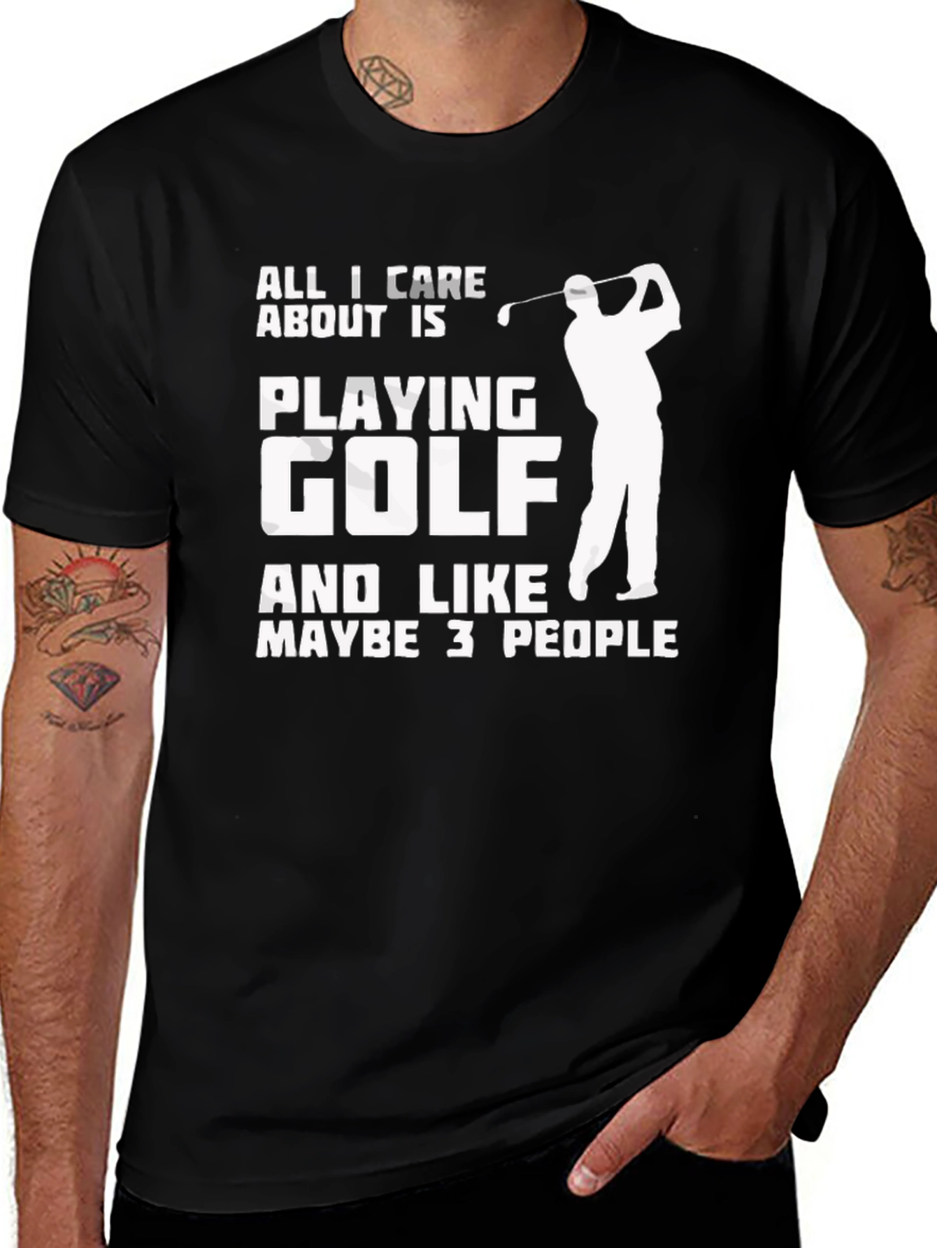 Variant 8 of Funny Golf T-Shirt: All I Care About Is Playing Golf