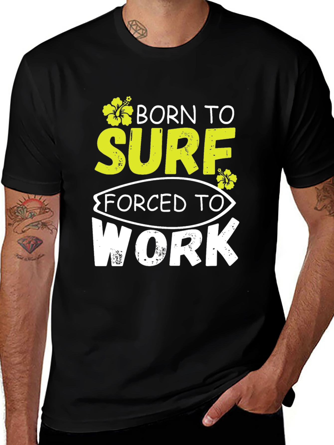 Variant 21 of Born to Surf Black Graphic T-Shirt