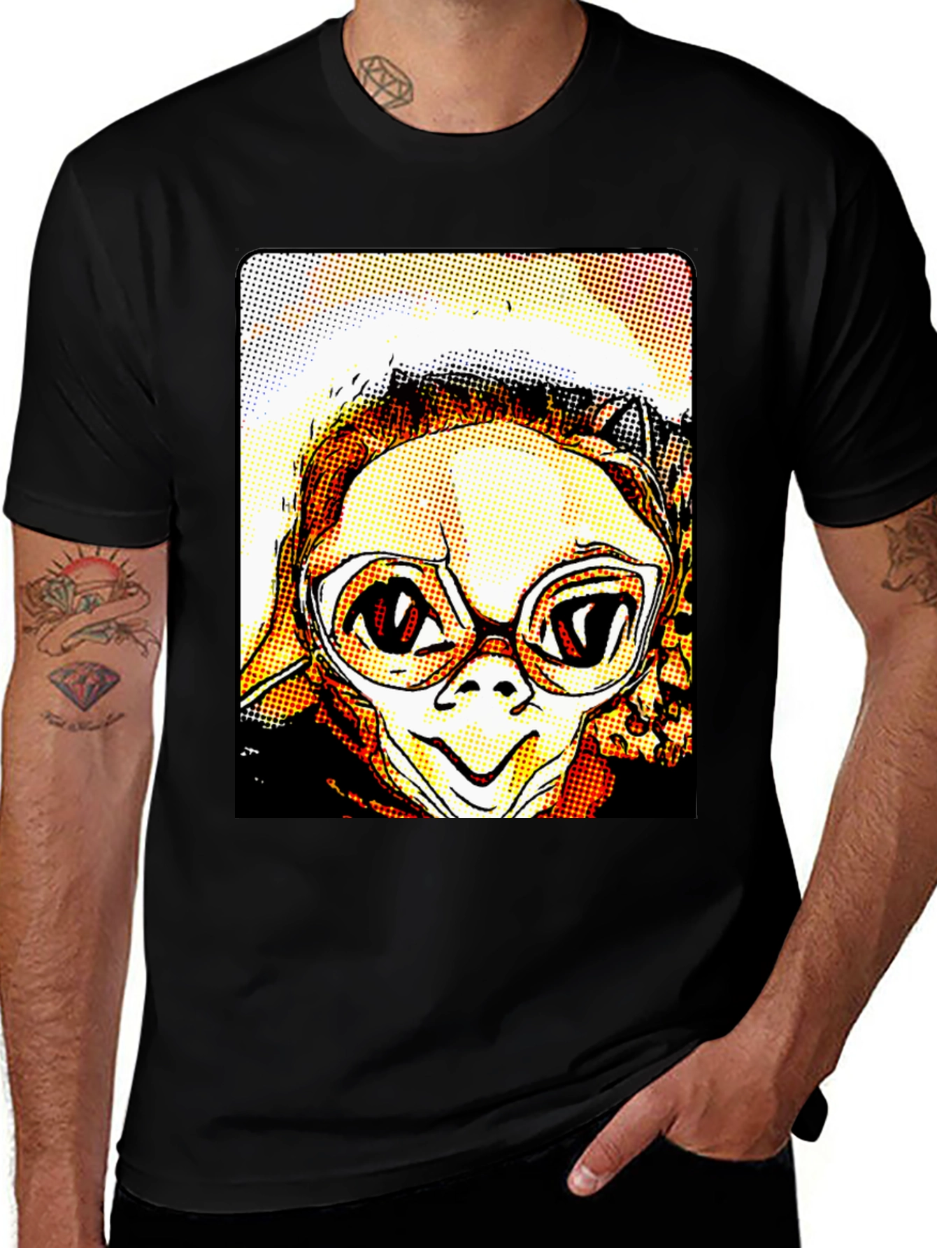Pop Art E.T. Graphic Black T-Shirt