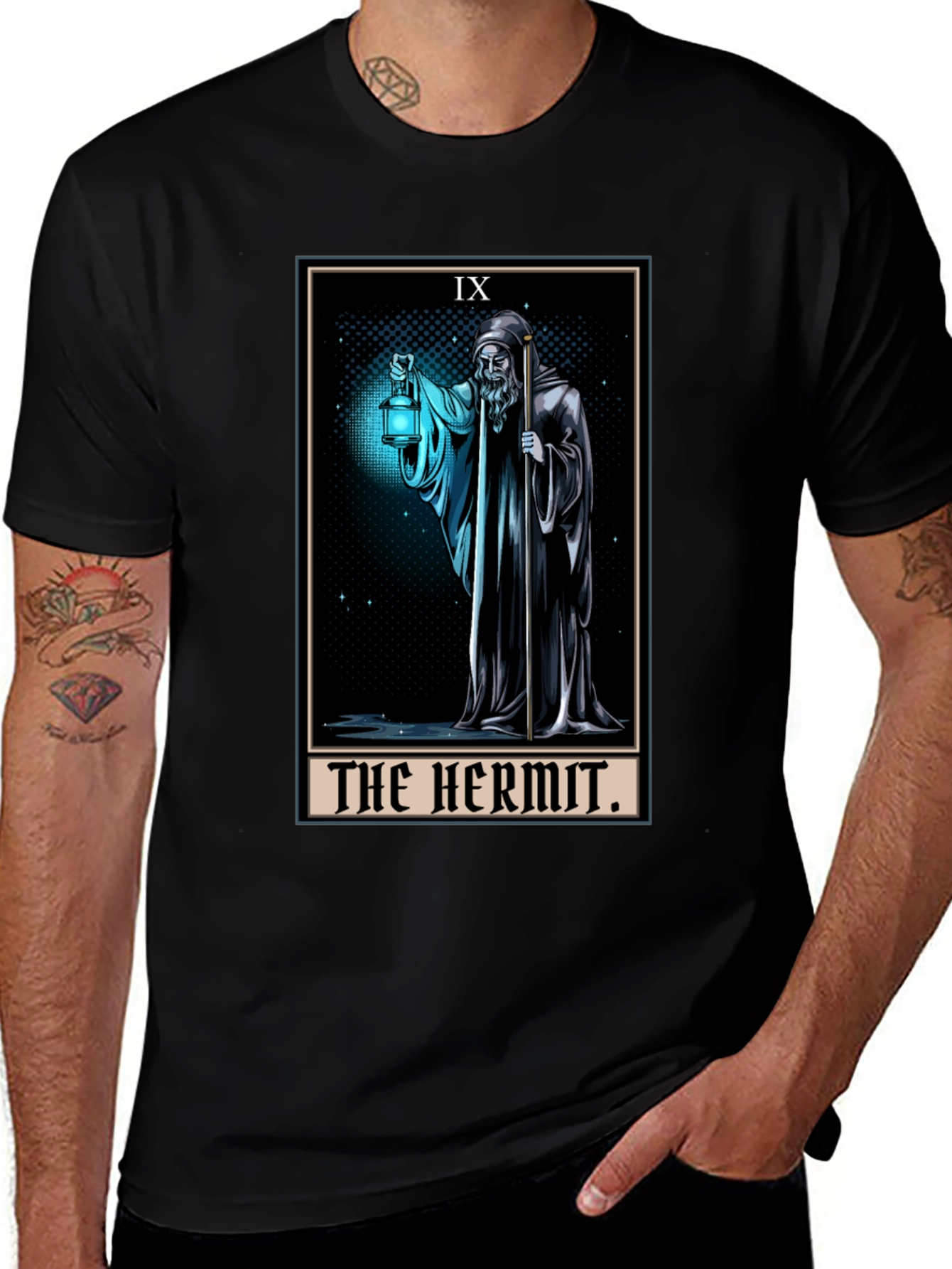 Variant 14 of The Hermit Tarot Card Graphic T-Shirt - Unisex
