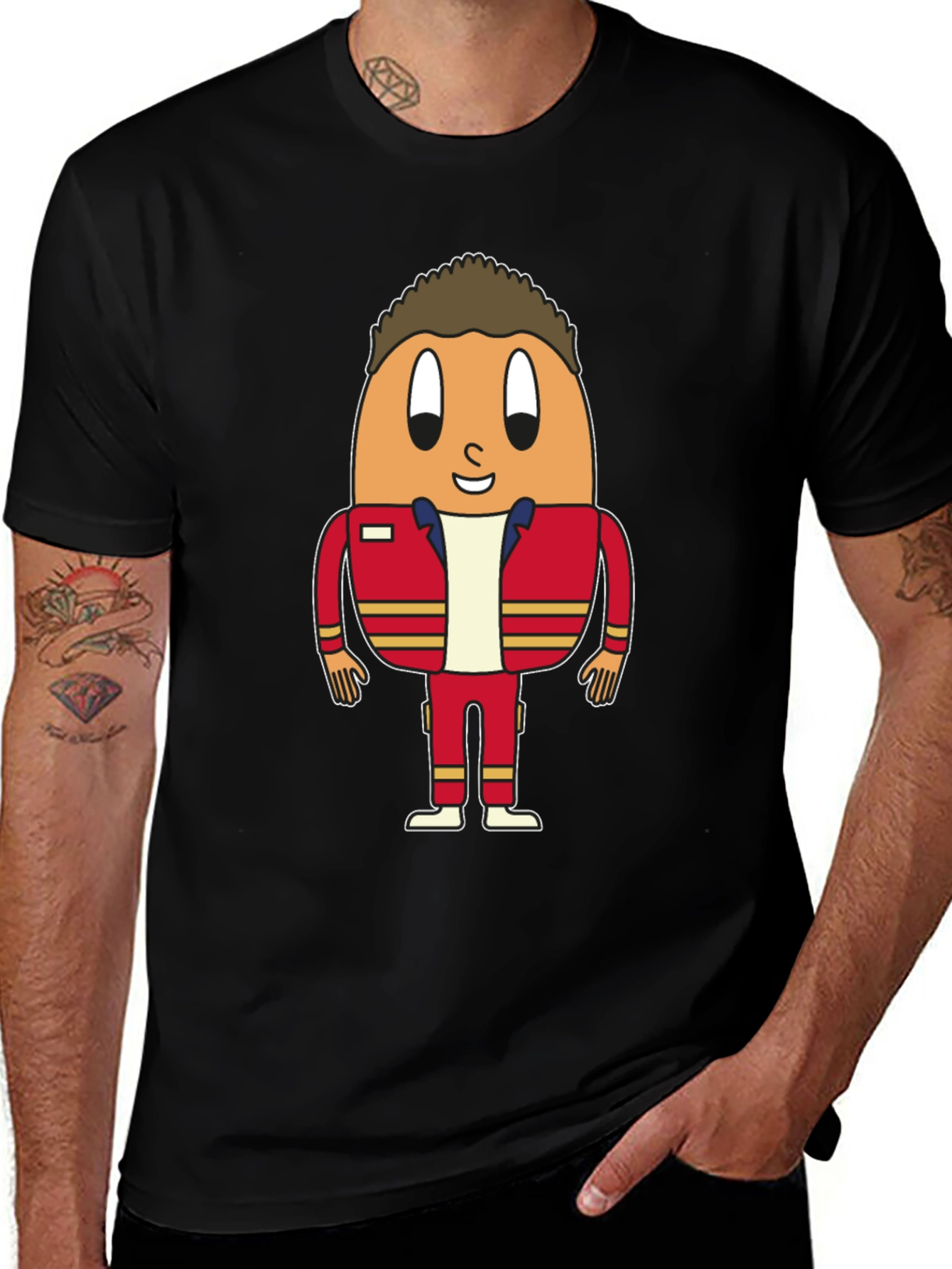 Egg Character Black T-Shirt