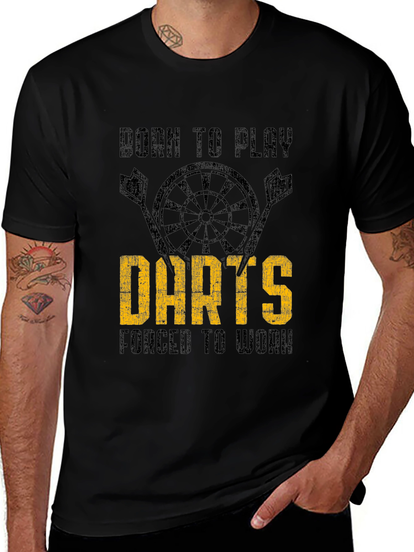 Variant 29 of Born to Play Darts Men's Graphic T-Shirt