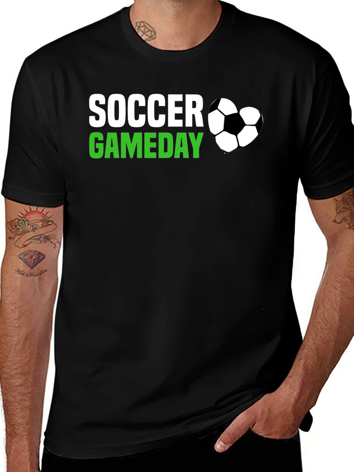 Variant 7 of Soccer Gameday T-Shirt - Black Cotton Tee