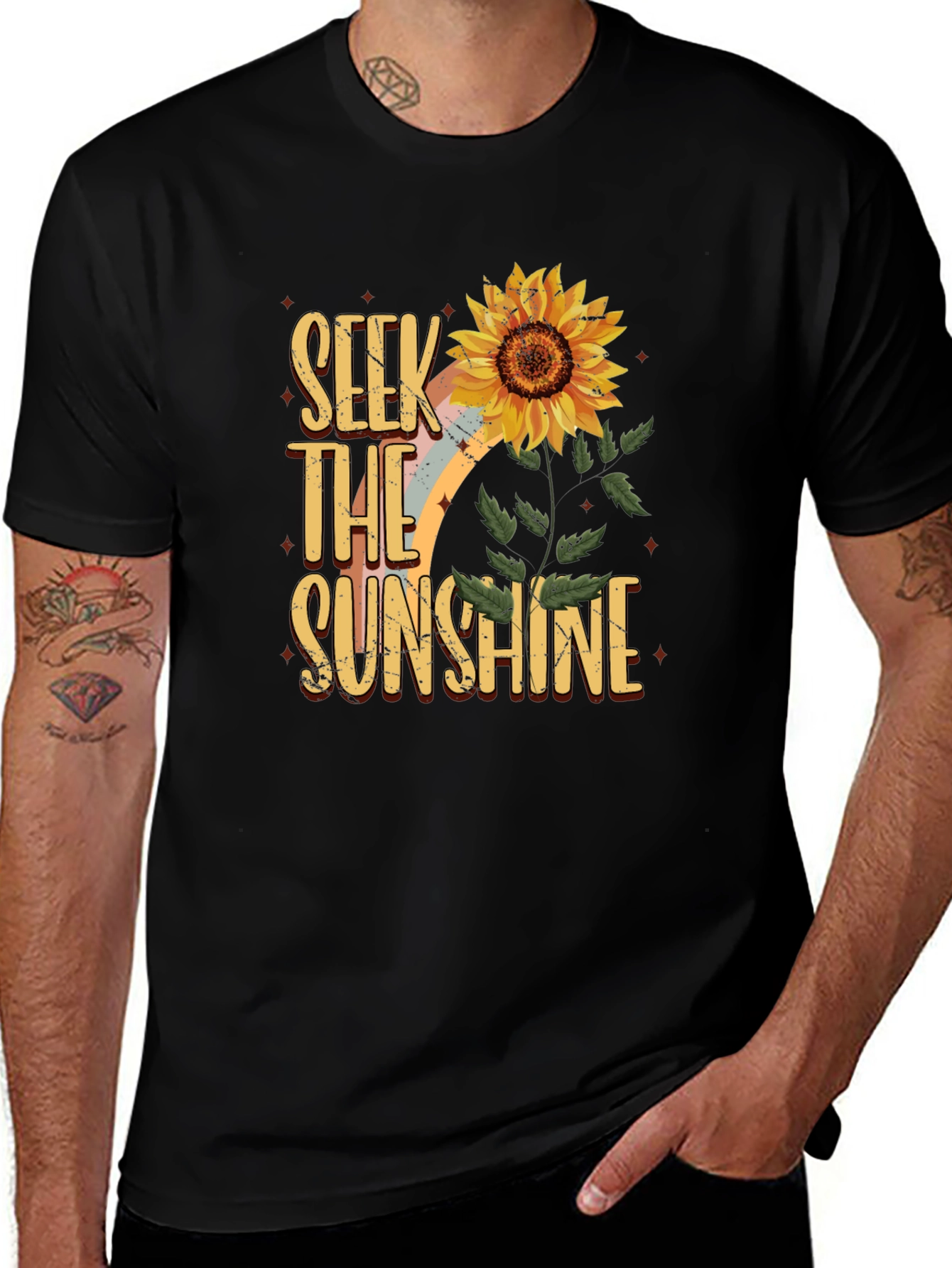 Seek The Sunshine Sunflower Graphic Tee