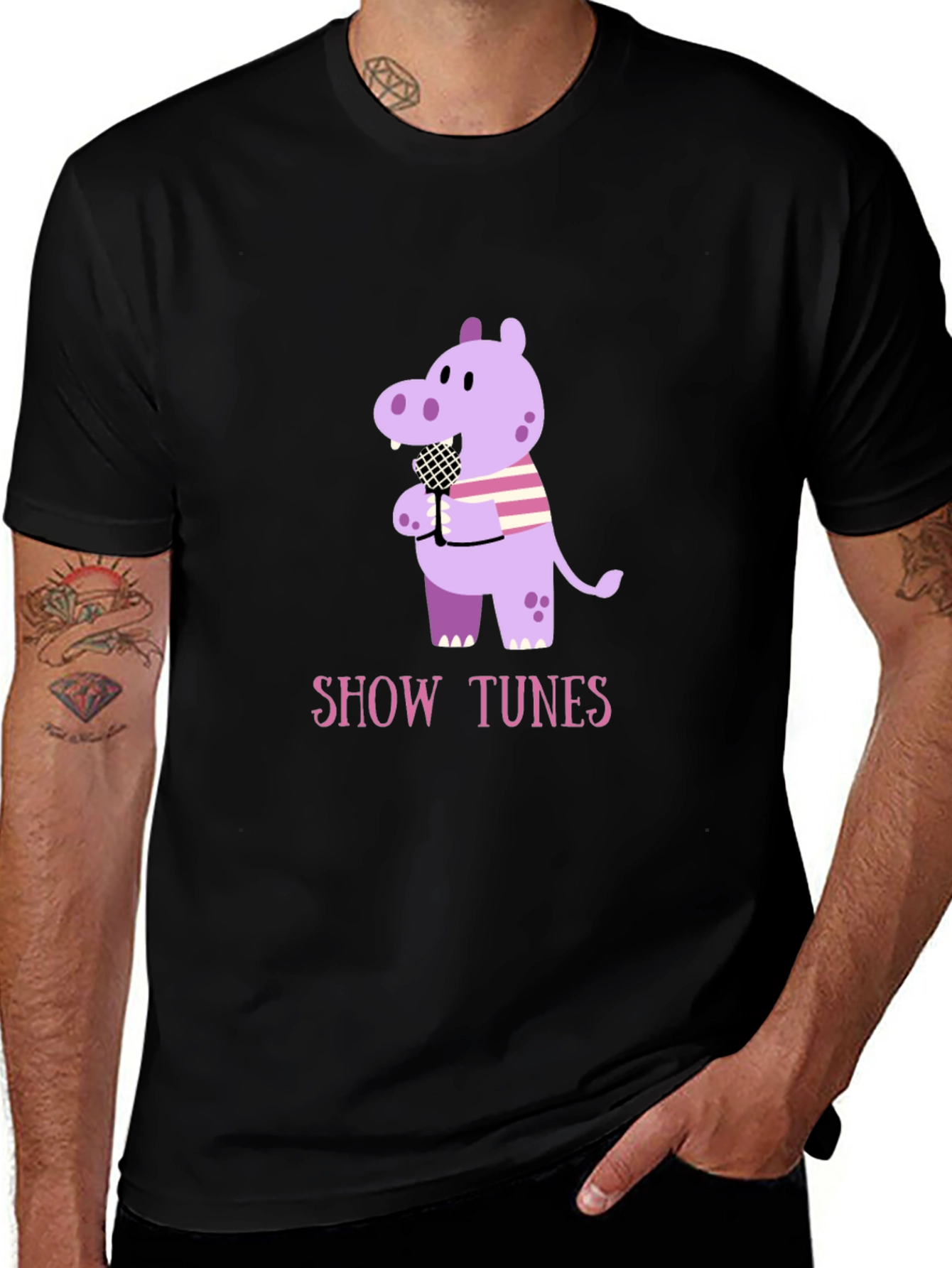 Variant 6 of Show Tunes Hippo Graphic Tee