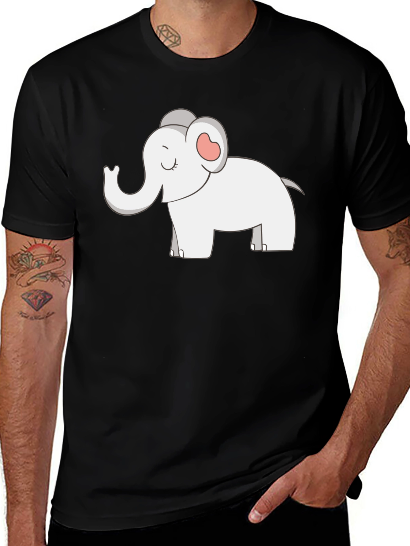 Variant 5 of Elephant Graphic T-Shirt - Cute Cartoon Design