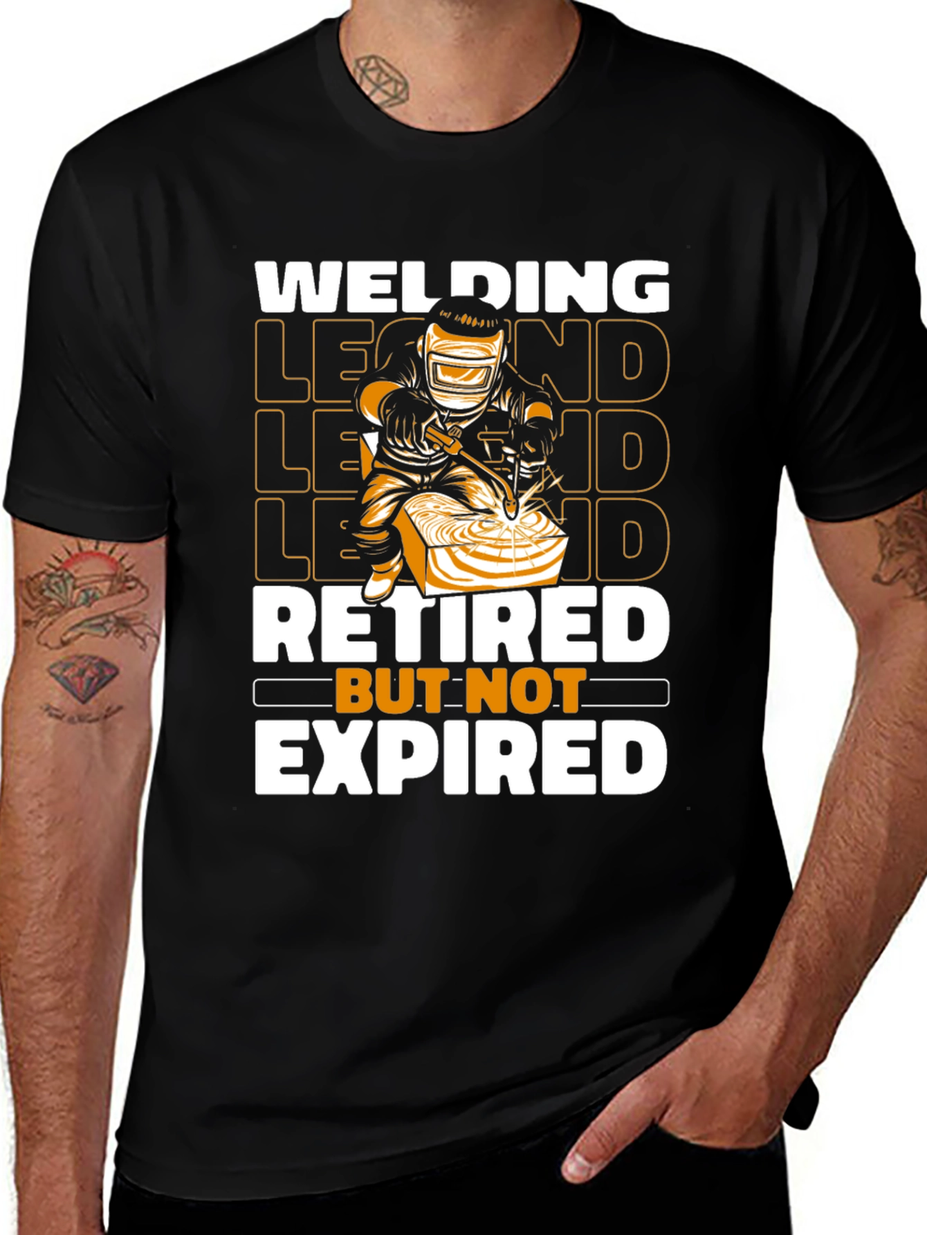 Black Welding Legend T-Shirt - Retired But Not Expired main image