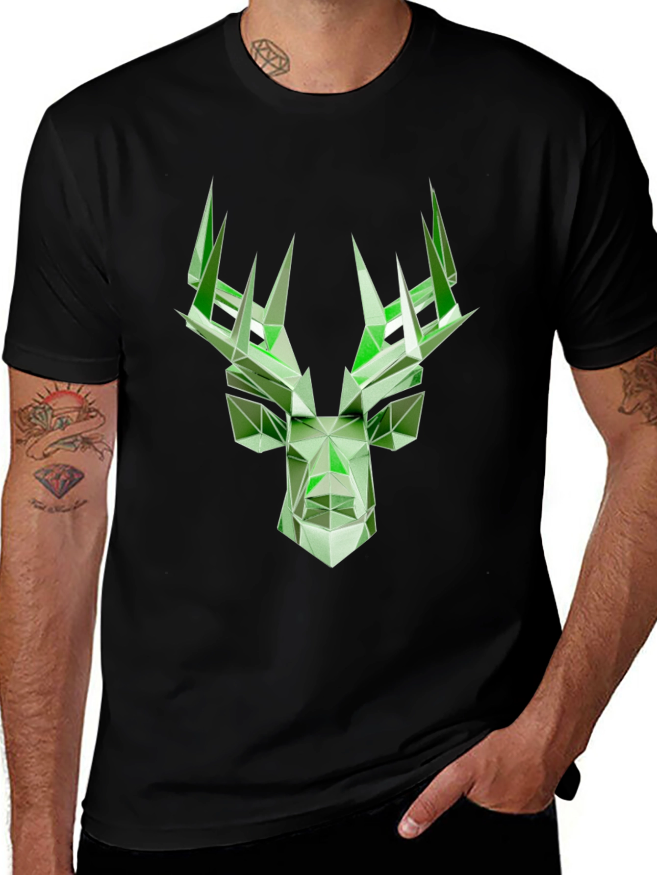 Variant 16 of Geometric Deer Graphic T-Shirt - Modern Style