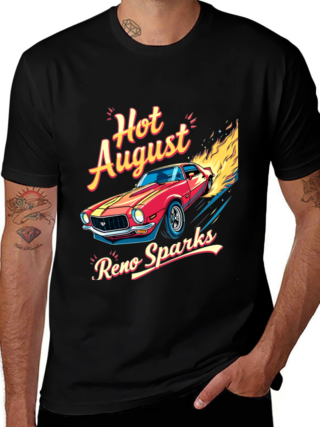 Variant 8 of Hot August Reno Sparks Car Graphic T-Shirt