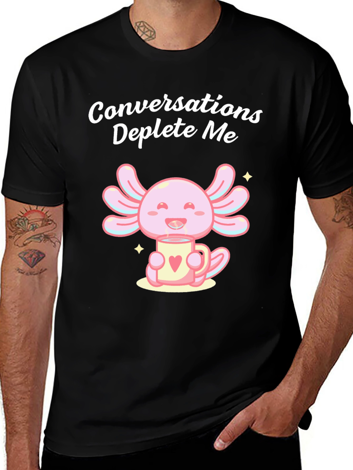 Variant 20 of Conversations Deplete Me Axolotl T-Shirt