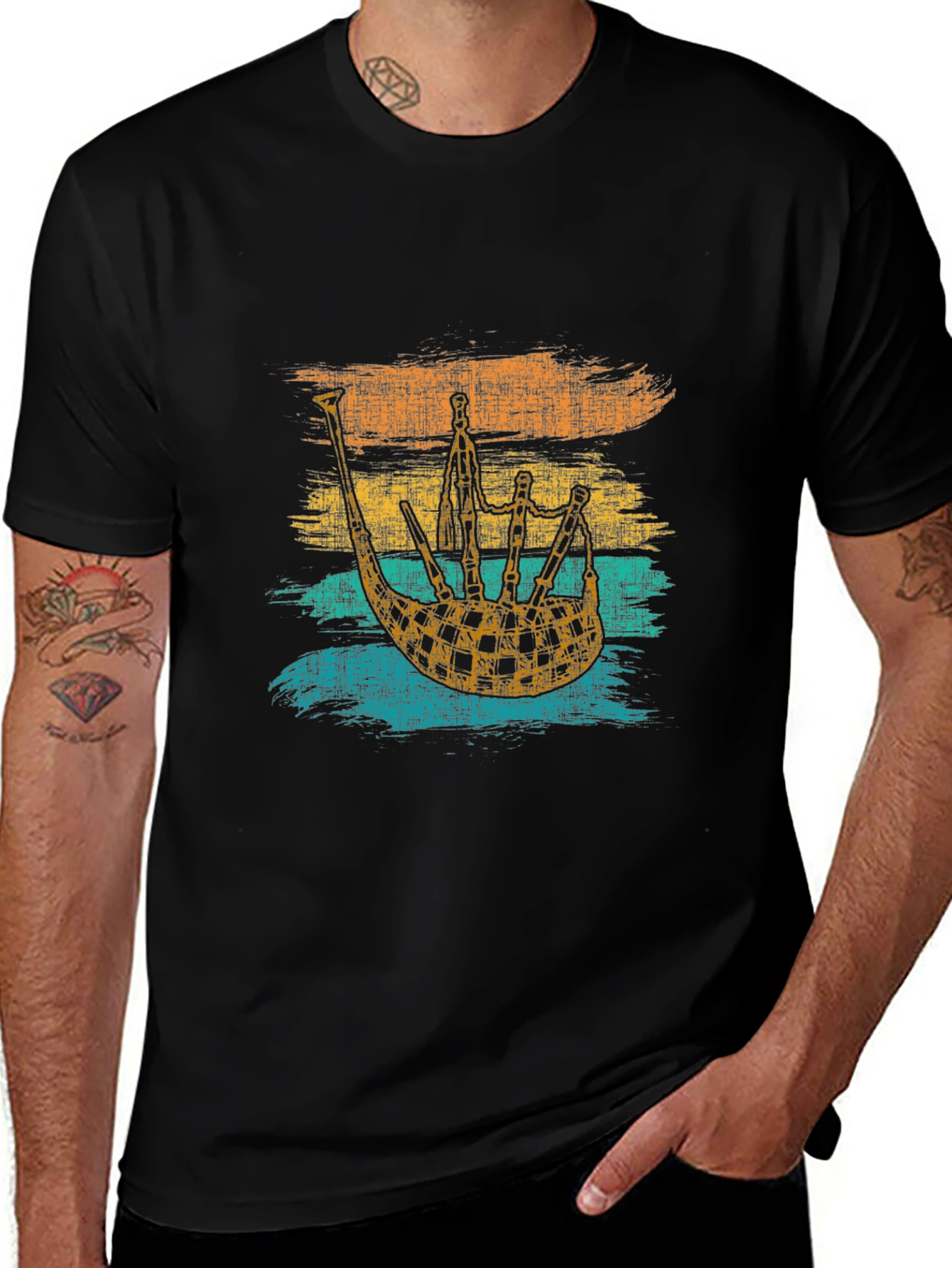 Variant 26 of Retro Bagpipe T-Shirt