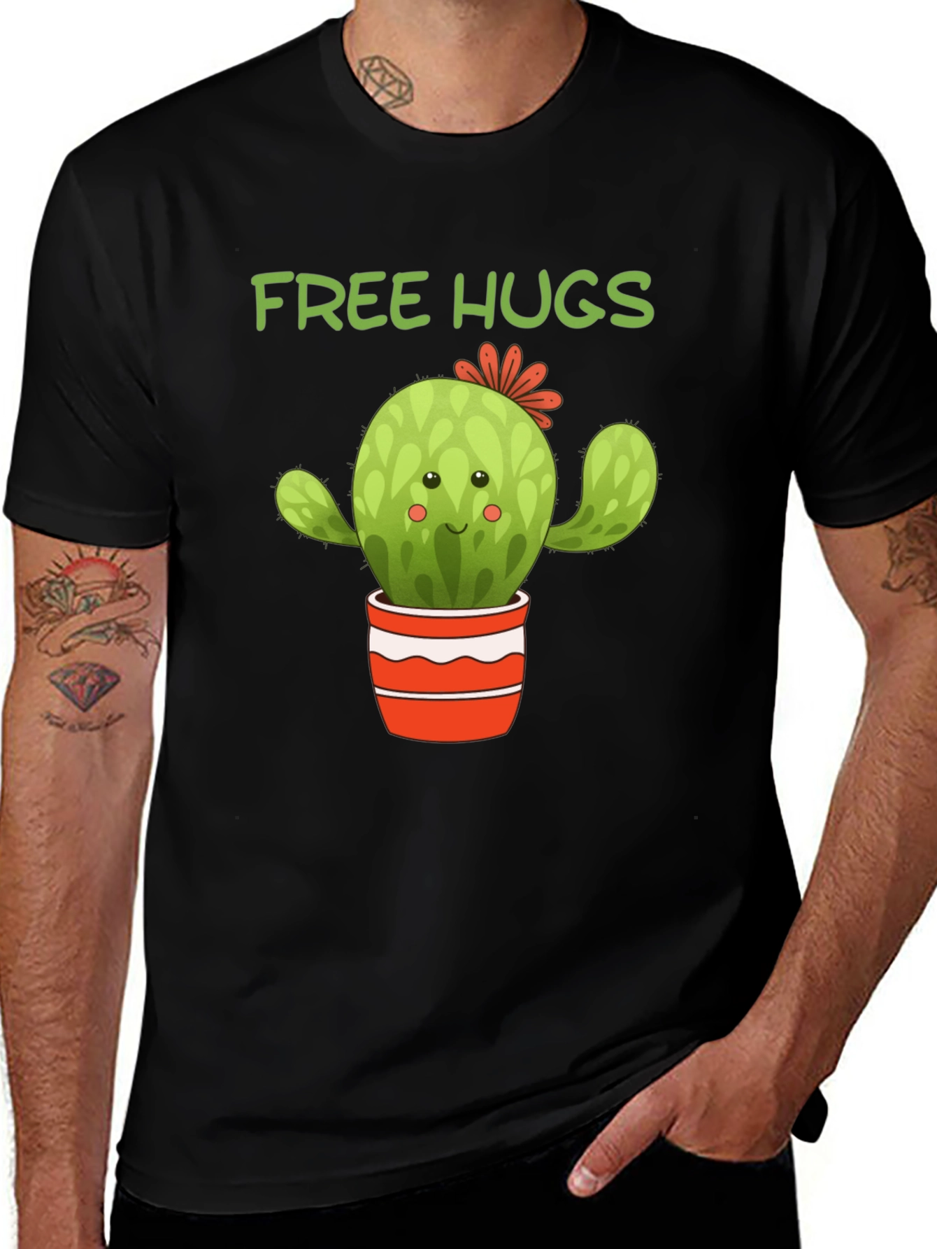 Variant 16 of Free Hugs Cactus T-Shirt - Cute Graphic Tee