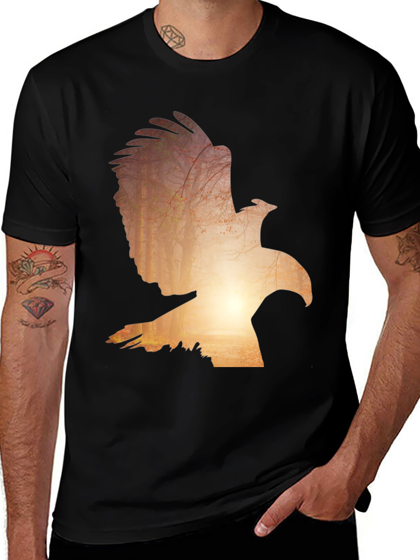 Variant 25 of Eagle Silhouette Graphic Tee - Nature Inspired Design