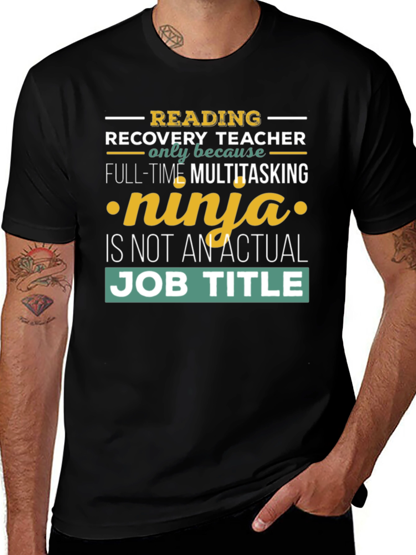 Variant 10 of Reading Recovery Teacher Ninja T-Shirt