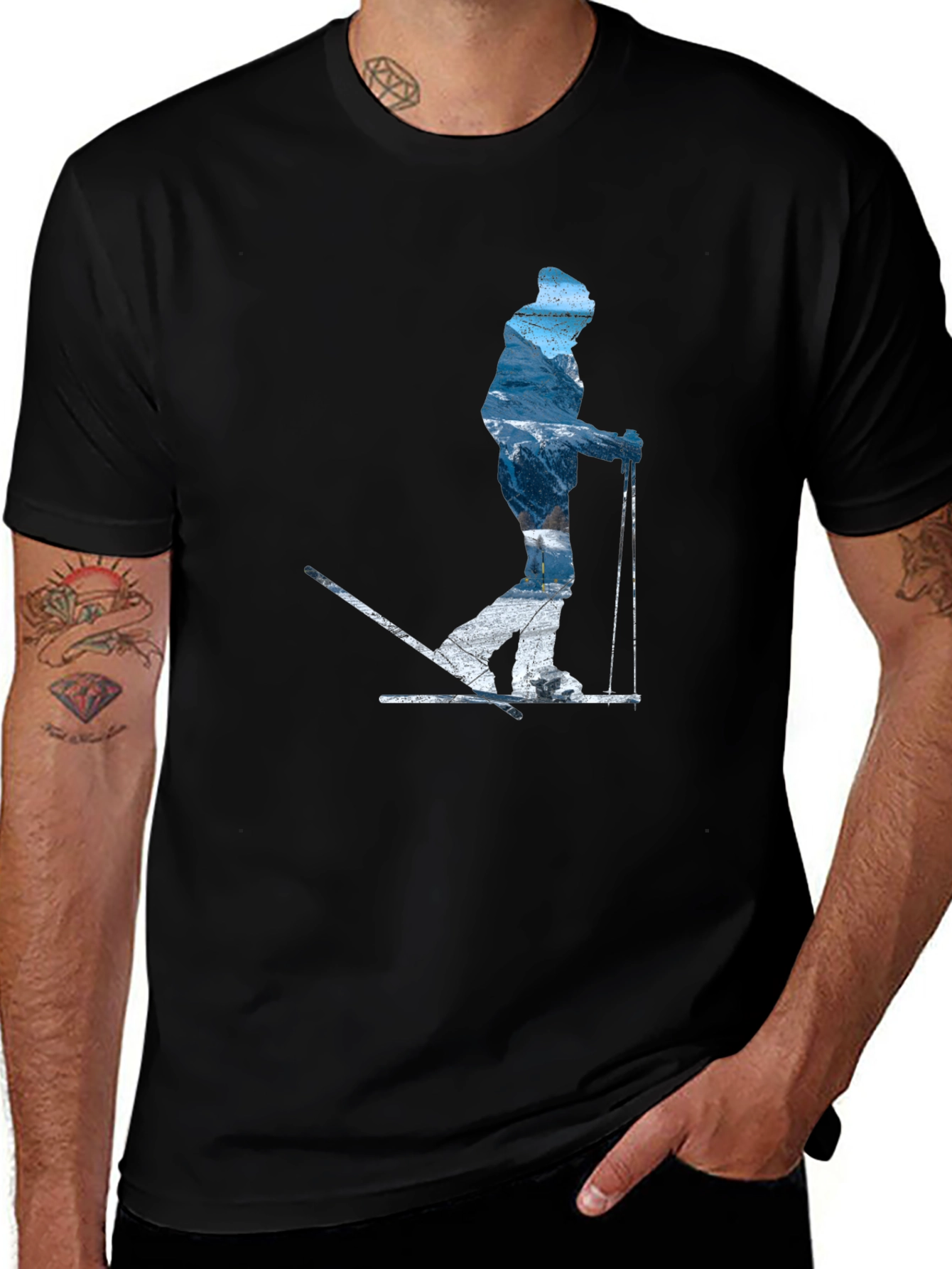 Variant 5 of Mountain Skier Graphic T-Shirt