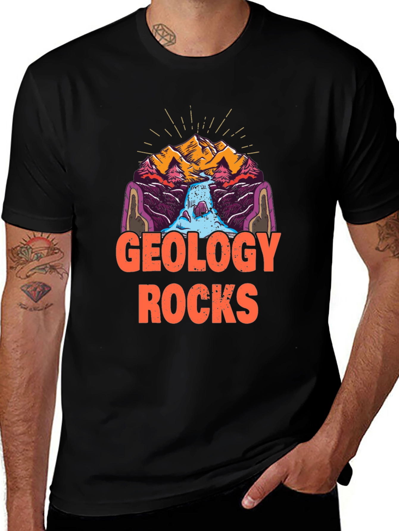 Geology Rocks T-Shirt - Mountain Scene Graphic Tee