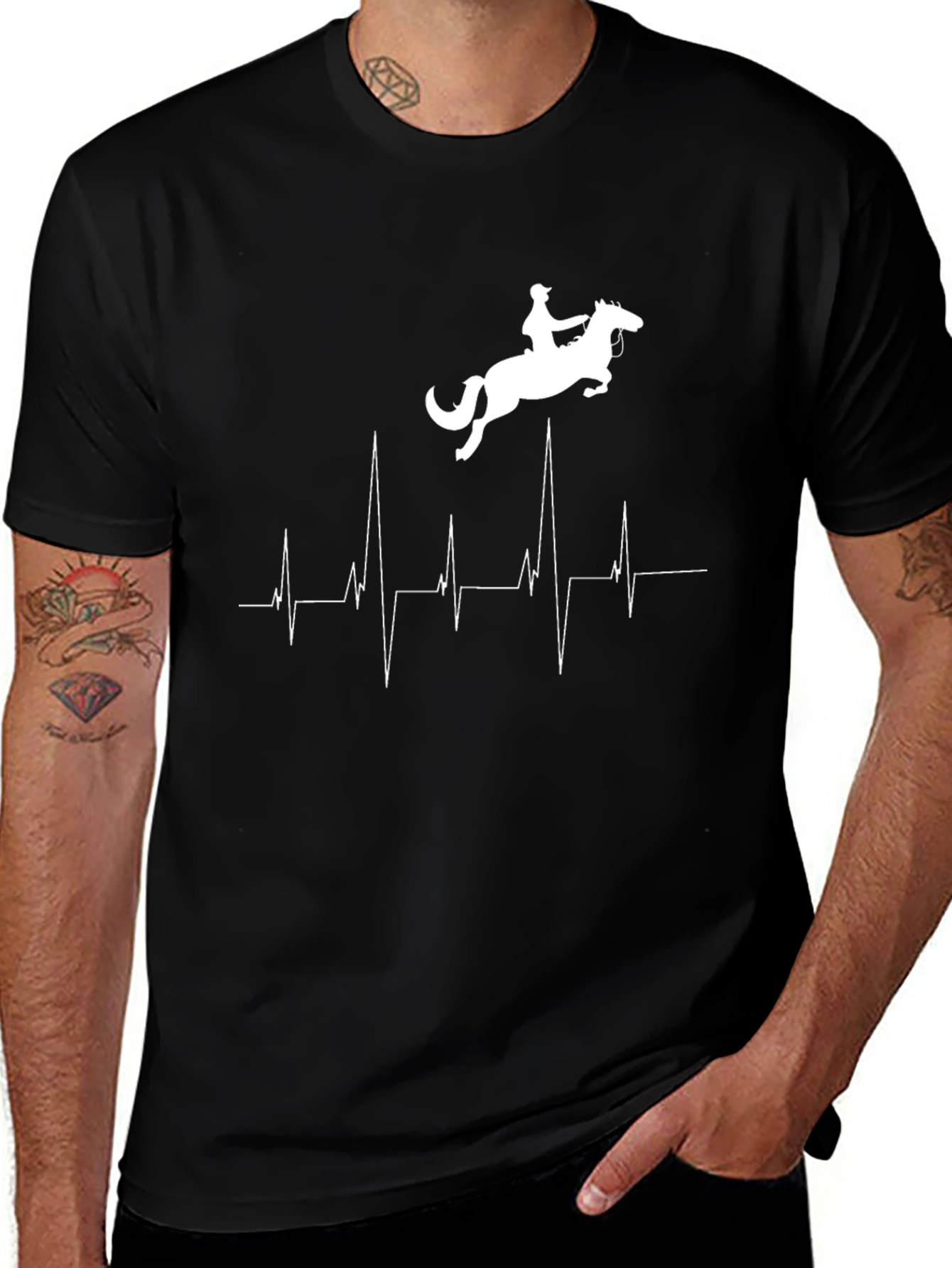 Equestrian Heartbeat T-Shirt - Horse Riding Passion