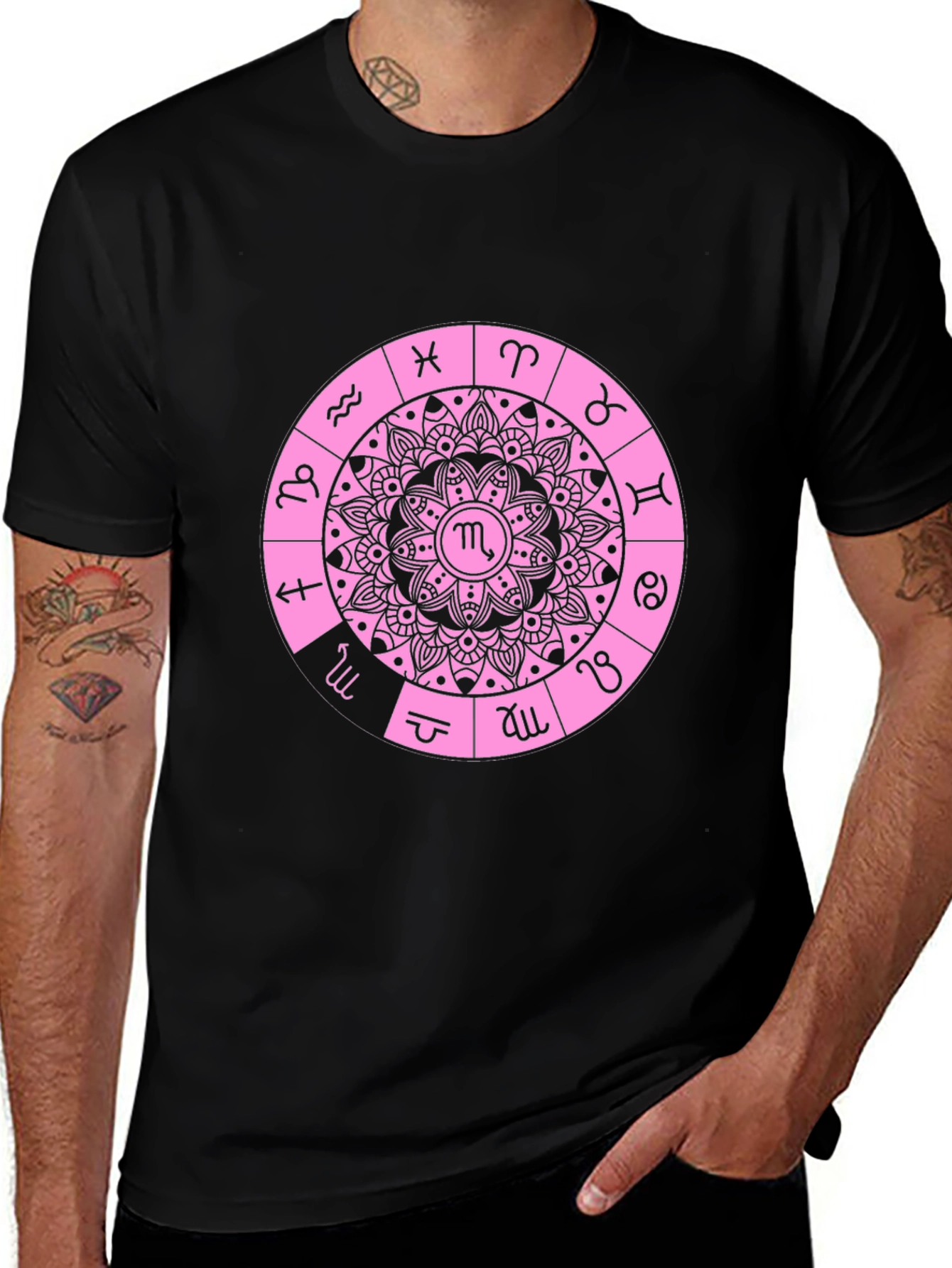 Variant 6 of Zodiac Sign Mandala Graphic Tee