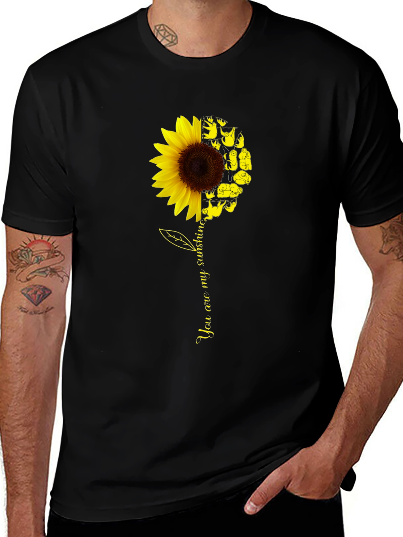 Variant 17 of Sunflower Sloth T-Shirt - You Are My Sunshine Tee