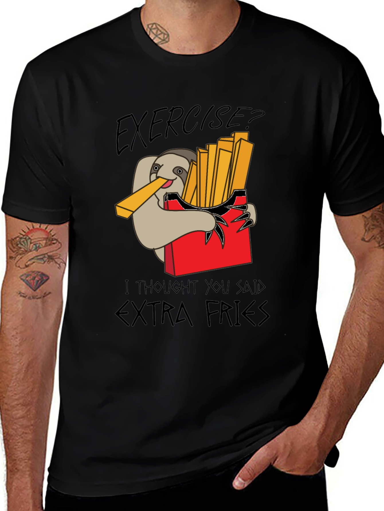 Variant 28 of Exercise? Extra Fries Men's T-Shirt
