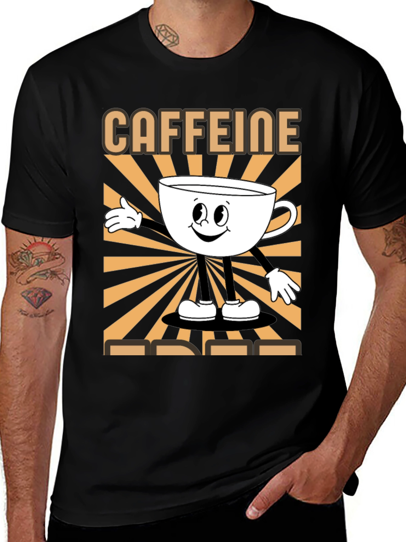Variant 7 of Caffeine Dude Black Graphic Tee