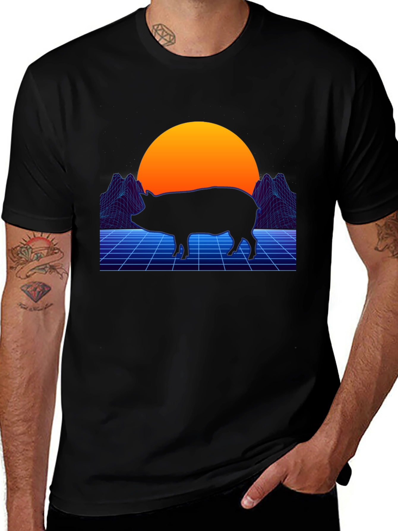 Variant 6 of Retro Pig T-Shirt - Vaporwave Graphic Tee