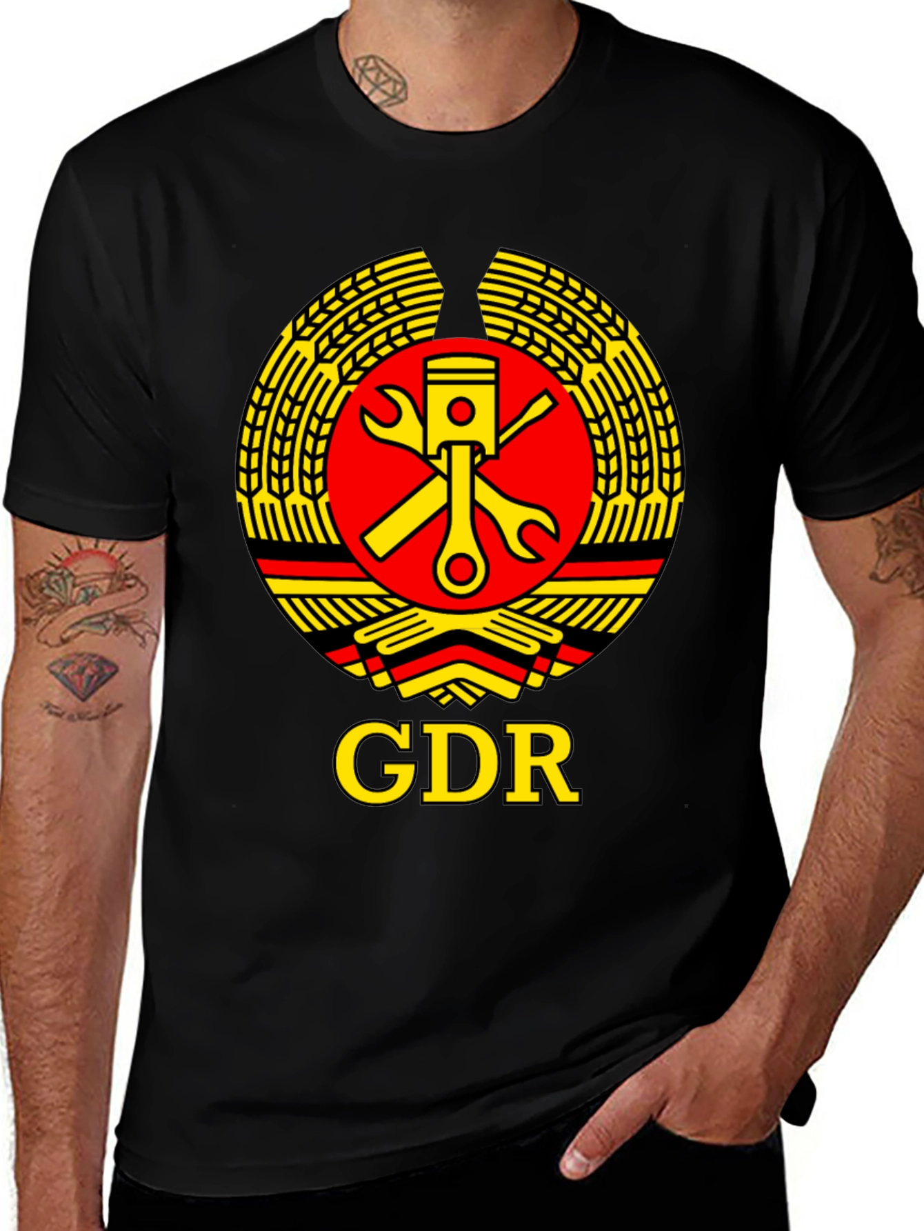GDR Symbol Graphic Tee - Classic Black Cotton Shirt
