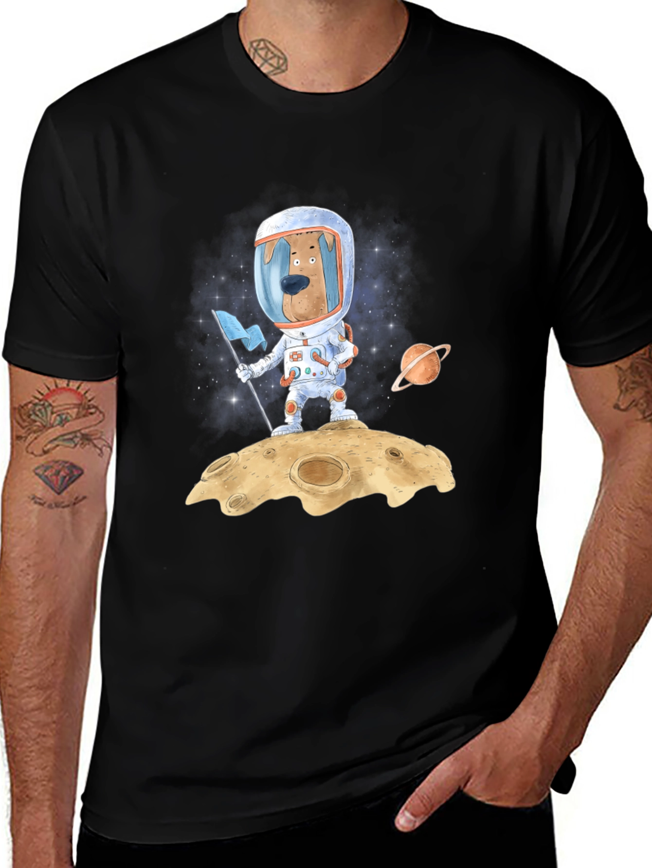 Variant 10 of Dog Astronaut Graphic Tee - Space Adventure