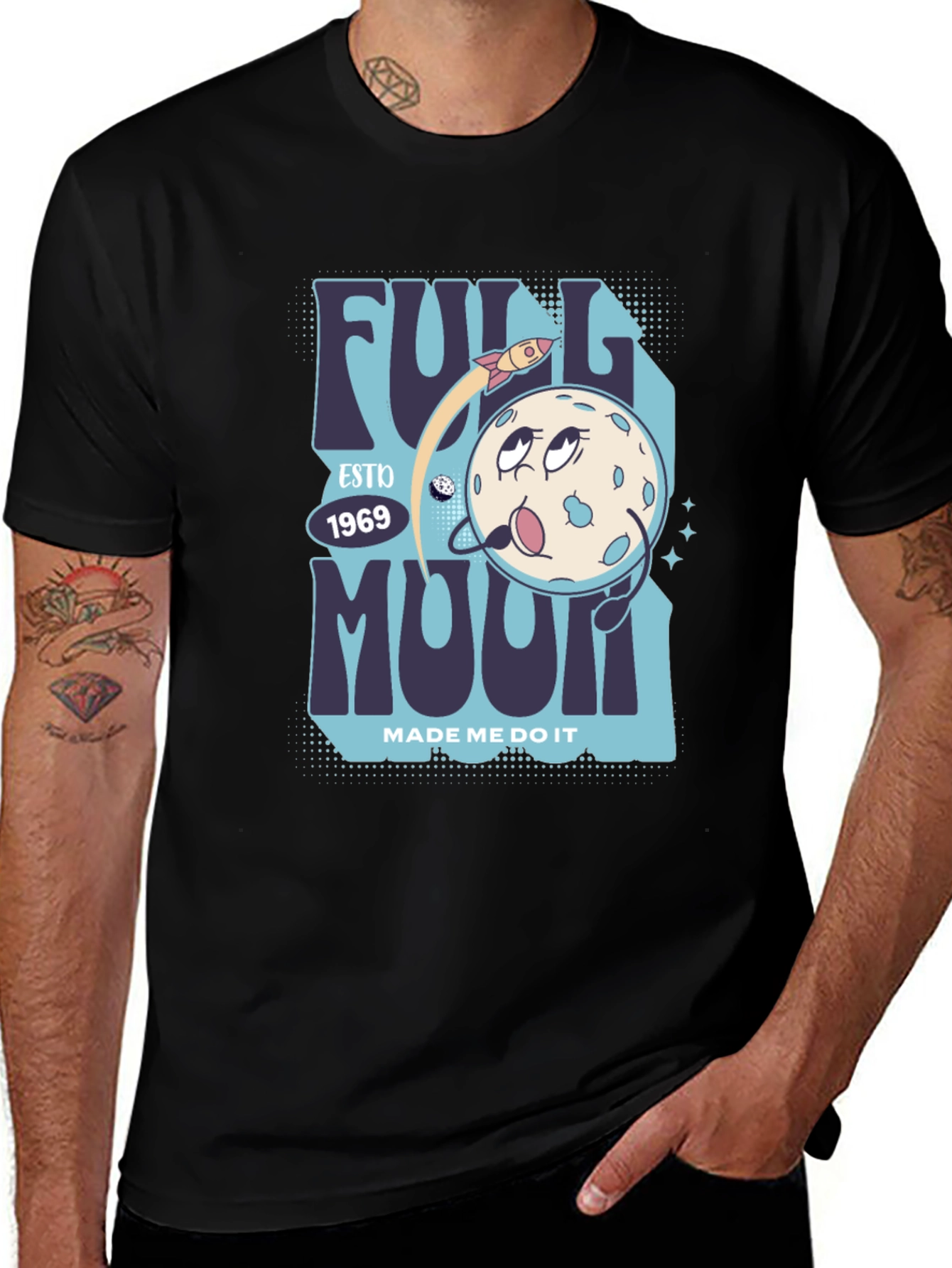 Variant 13 of Full Moon Graphic T-Shirt - Est. 1969 - Unisex Retro Style