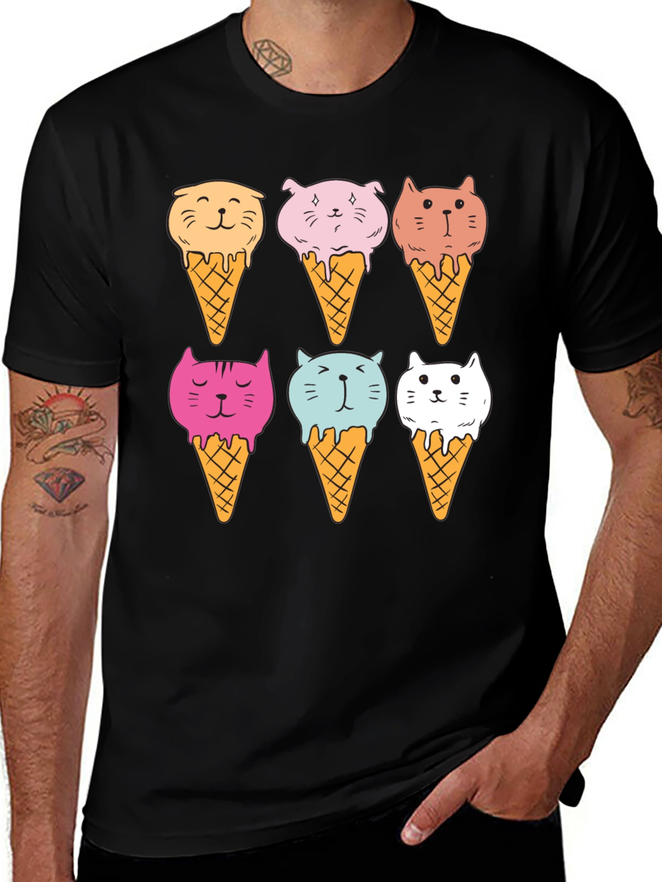 Variant 6 of Cat Ice Cream T-Shirt - Cute Graphic Tee