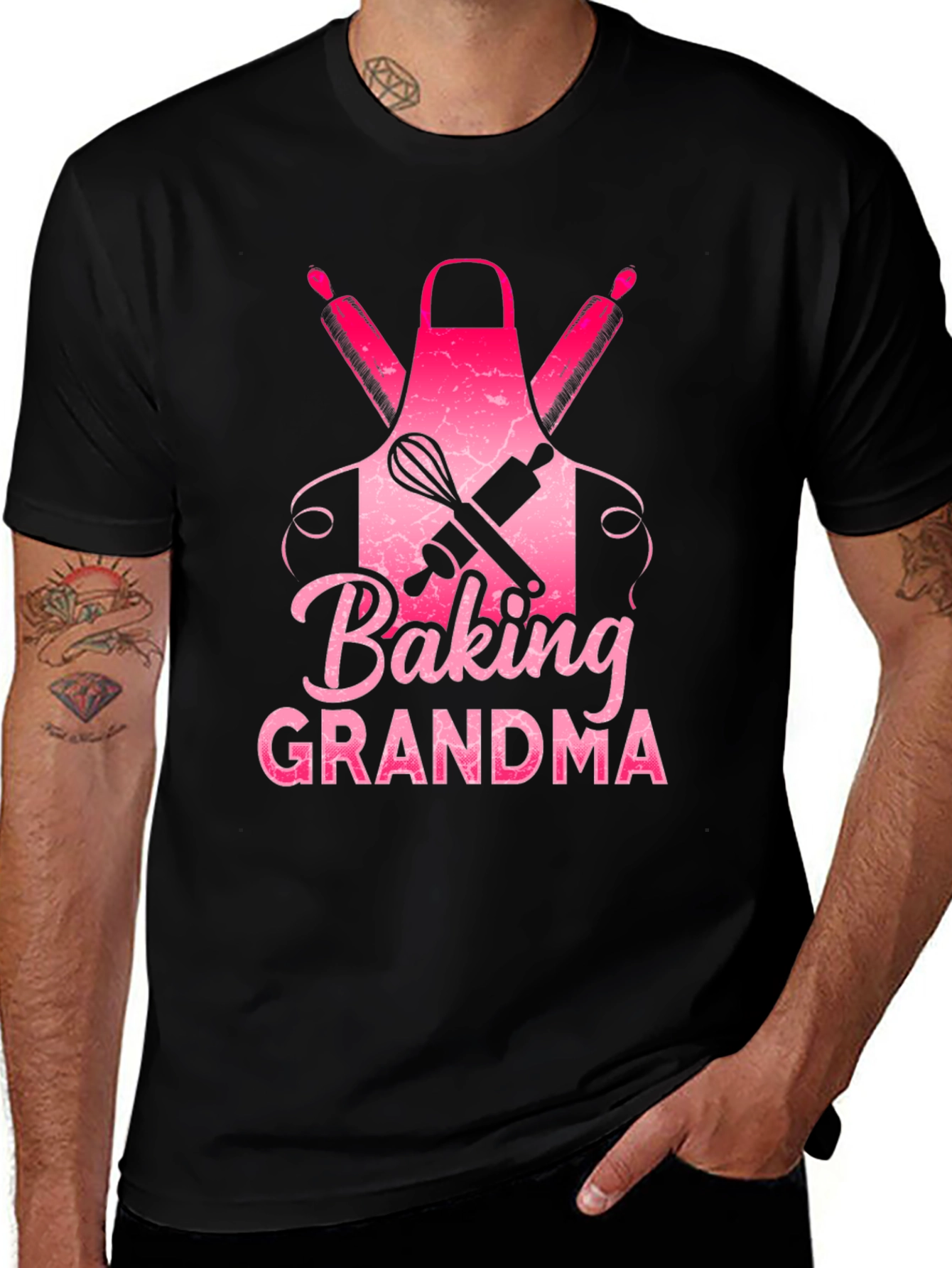 Baking Grandma T-Shirt, Pink Apron Design