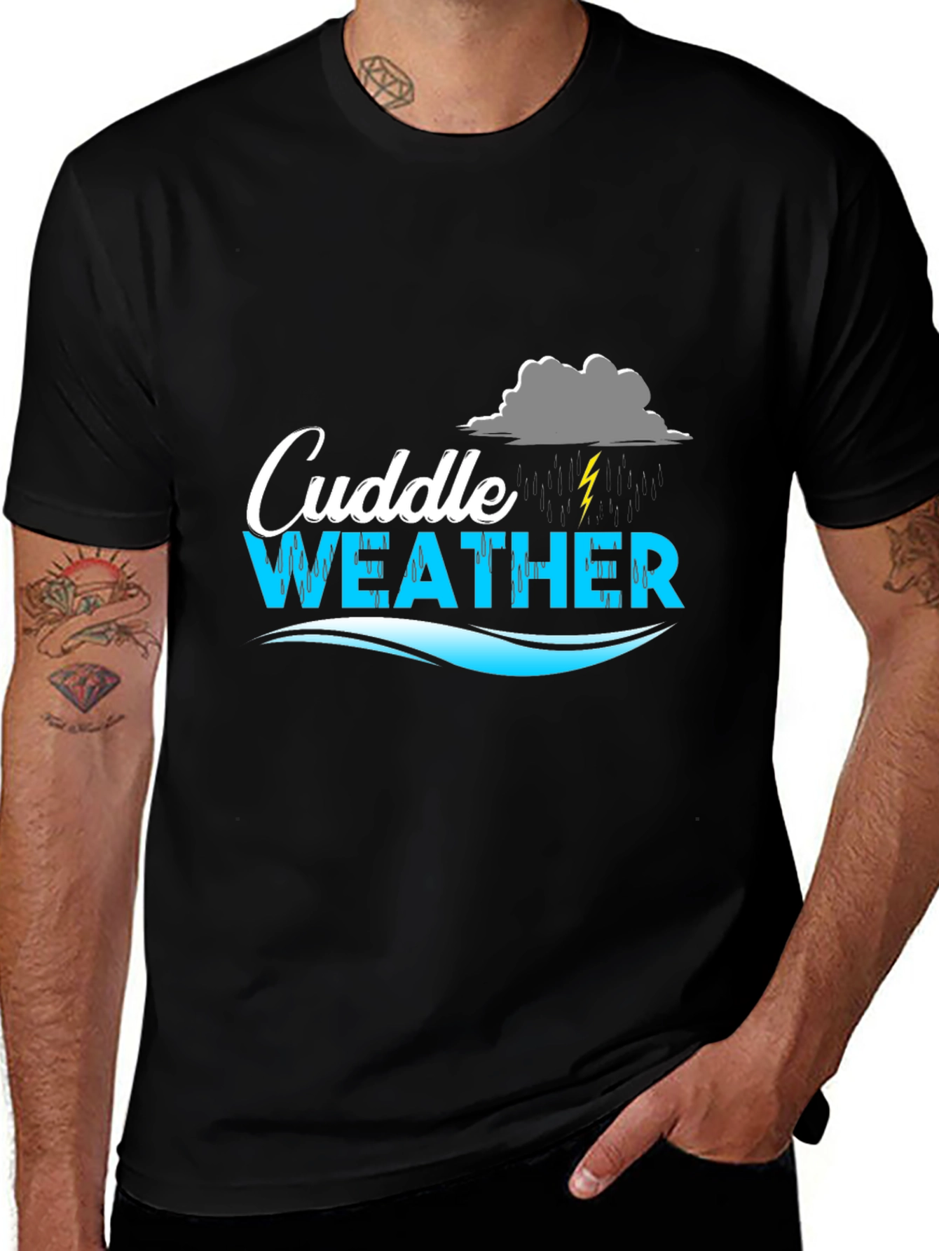 Cuddle Weather Black Graphic T-Shirt