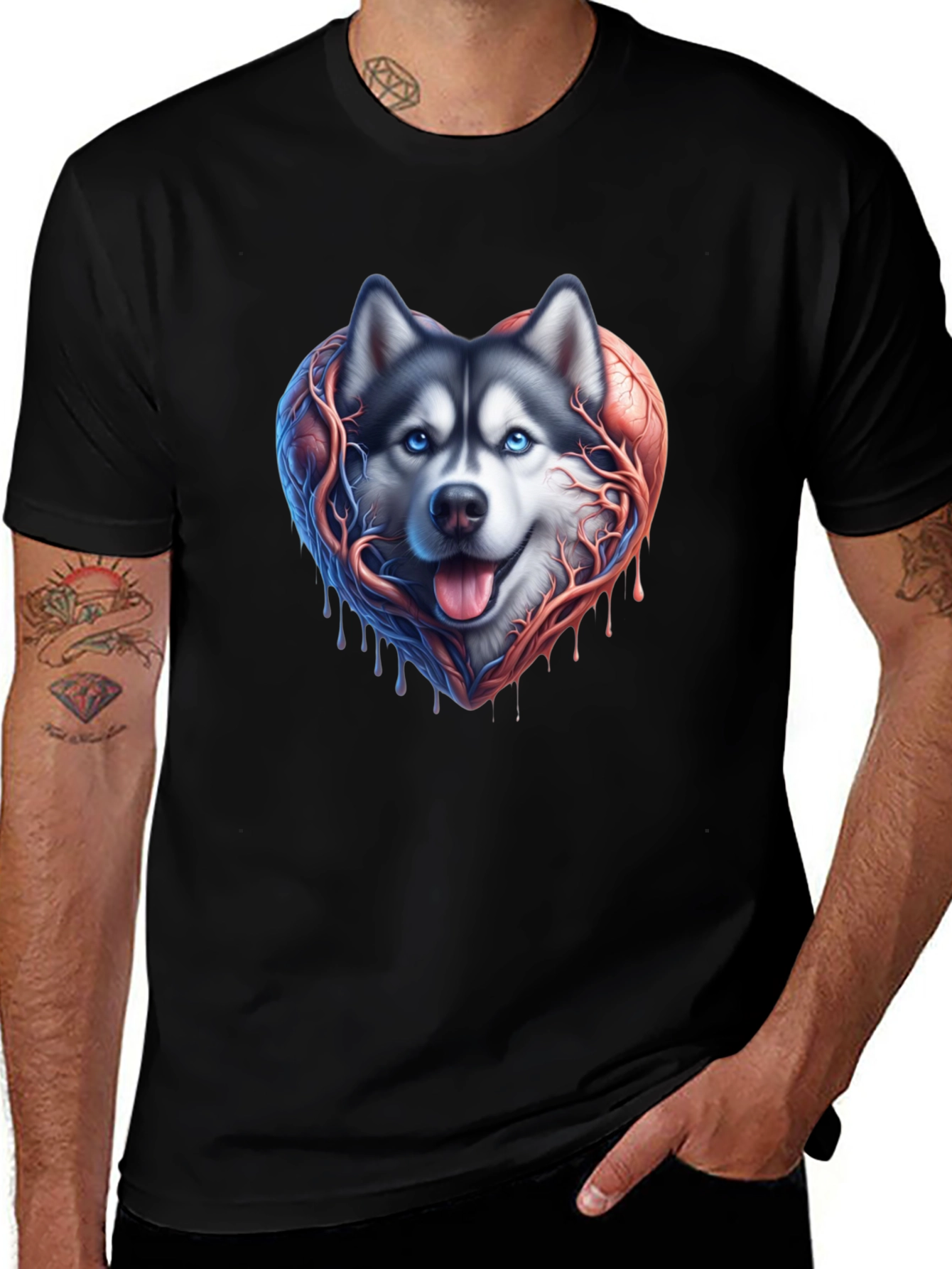 Husky Heart T-Shirt - Stylish Canine Love Tee